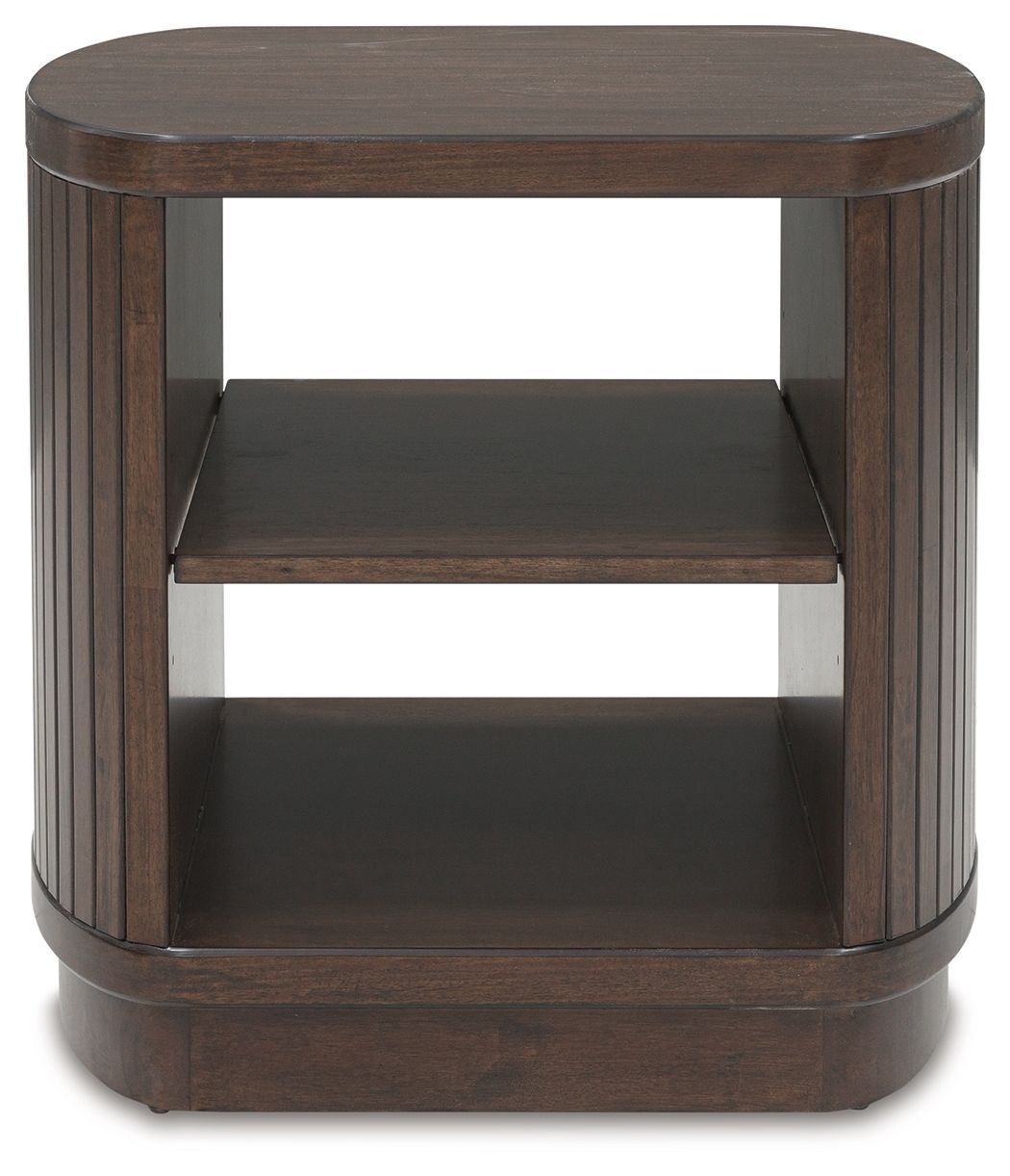 Korestone - Table d'appoint carrée - Marron foncé