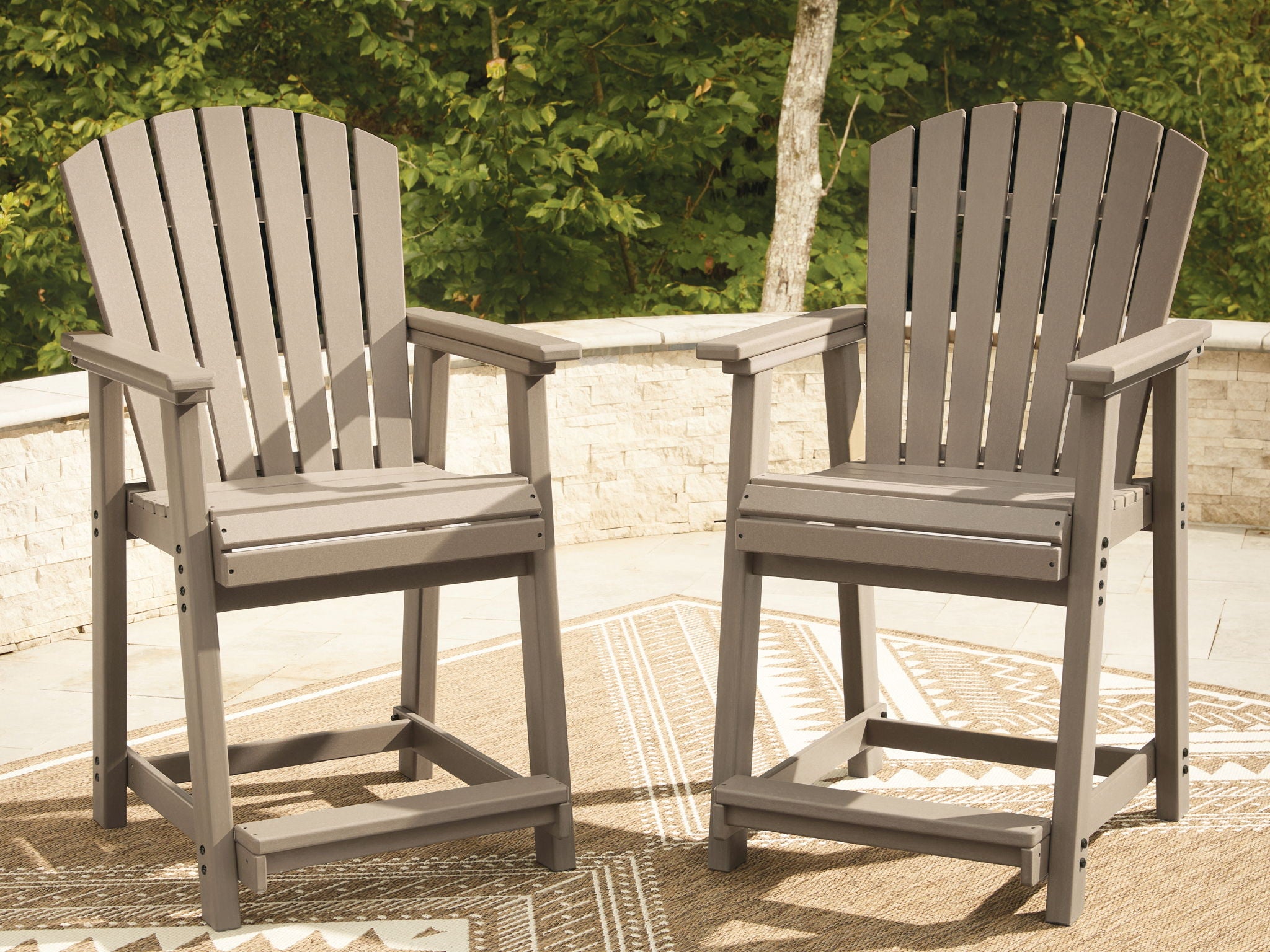 Seacliff Beach - Tabouret de bar (lot de 2) - Brun moyen