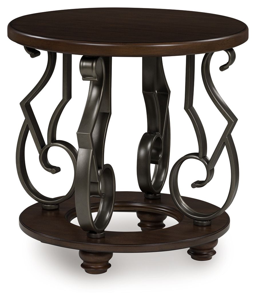 Frallyn - Table d'appoint ronde - Marron foncé