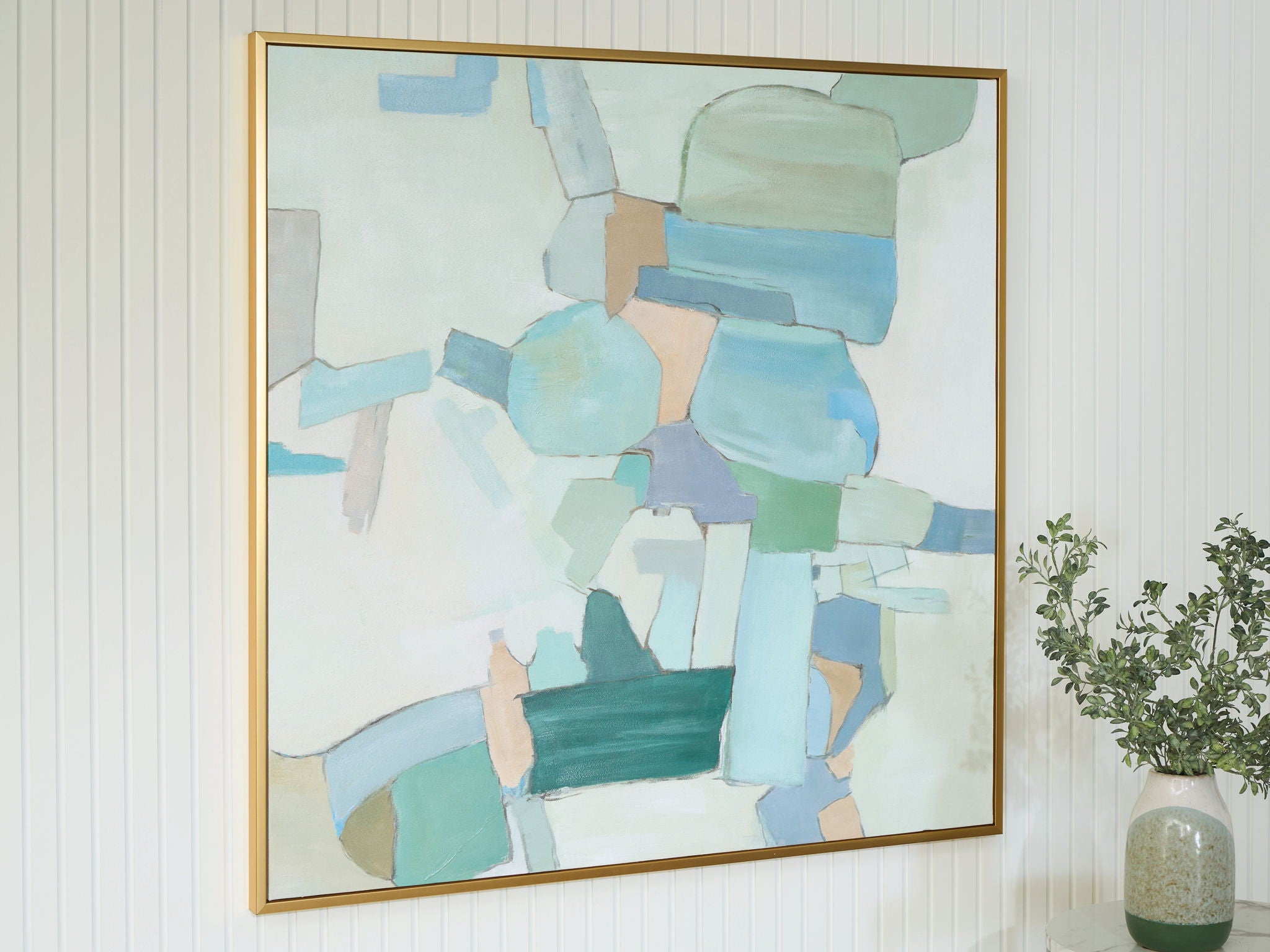 Wynburn - Art mural - Blanc / Bleu / Vert