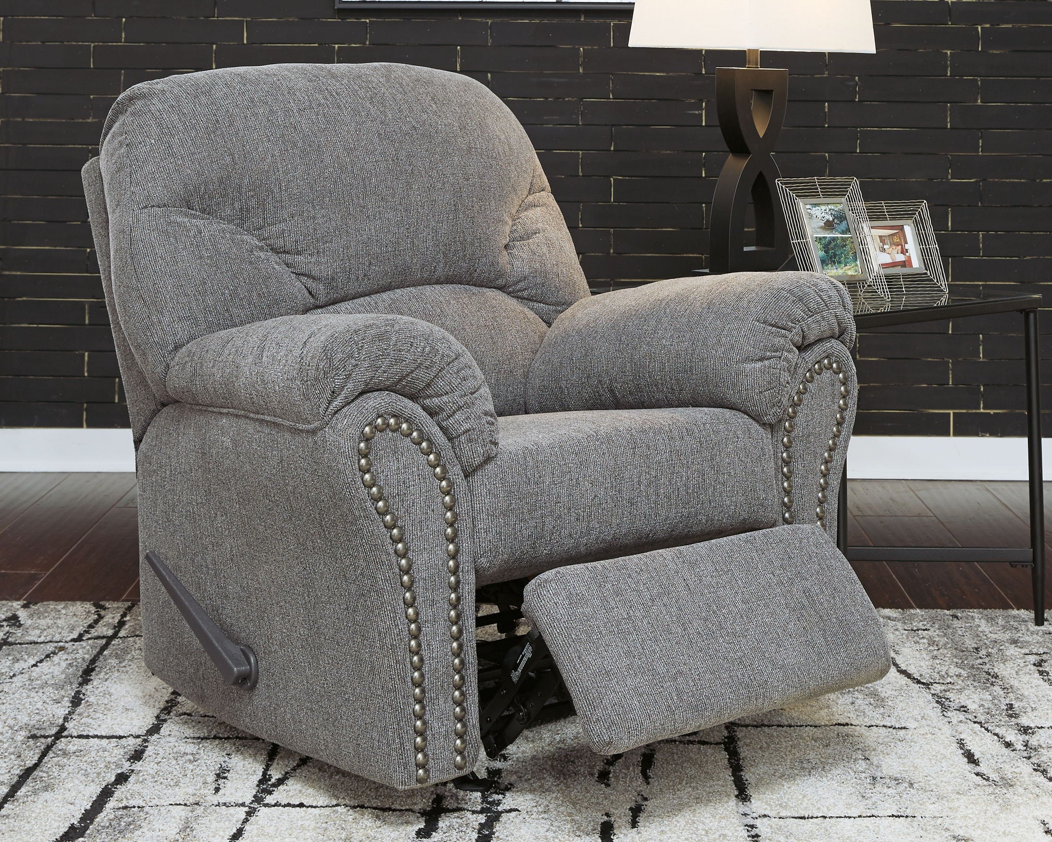 Allmaxx - Fauteuil à bascule inclinable - Étain