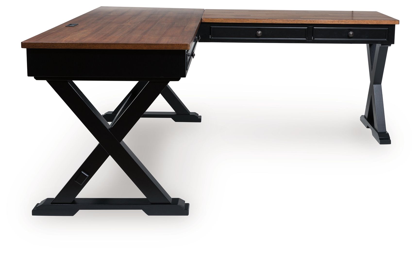 Wildenauer - Bureau droit et retour - Marron / Noir