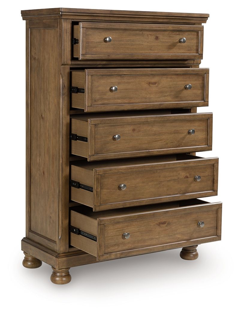 Feddinger - Commode à cinq tiroirs - Brun moyen