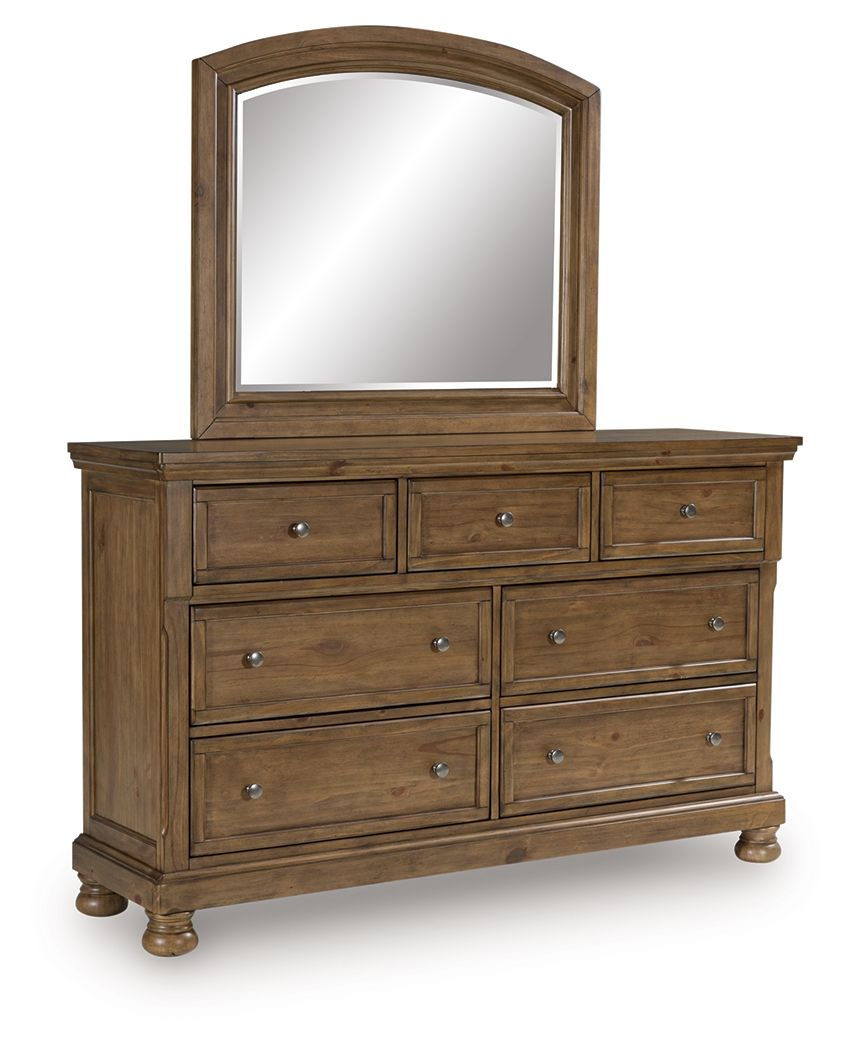 Feddinger - Commode et miroir - Marron moyen