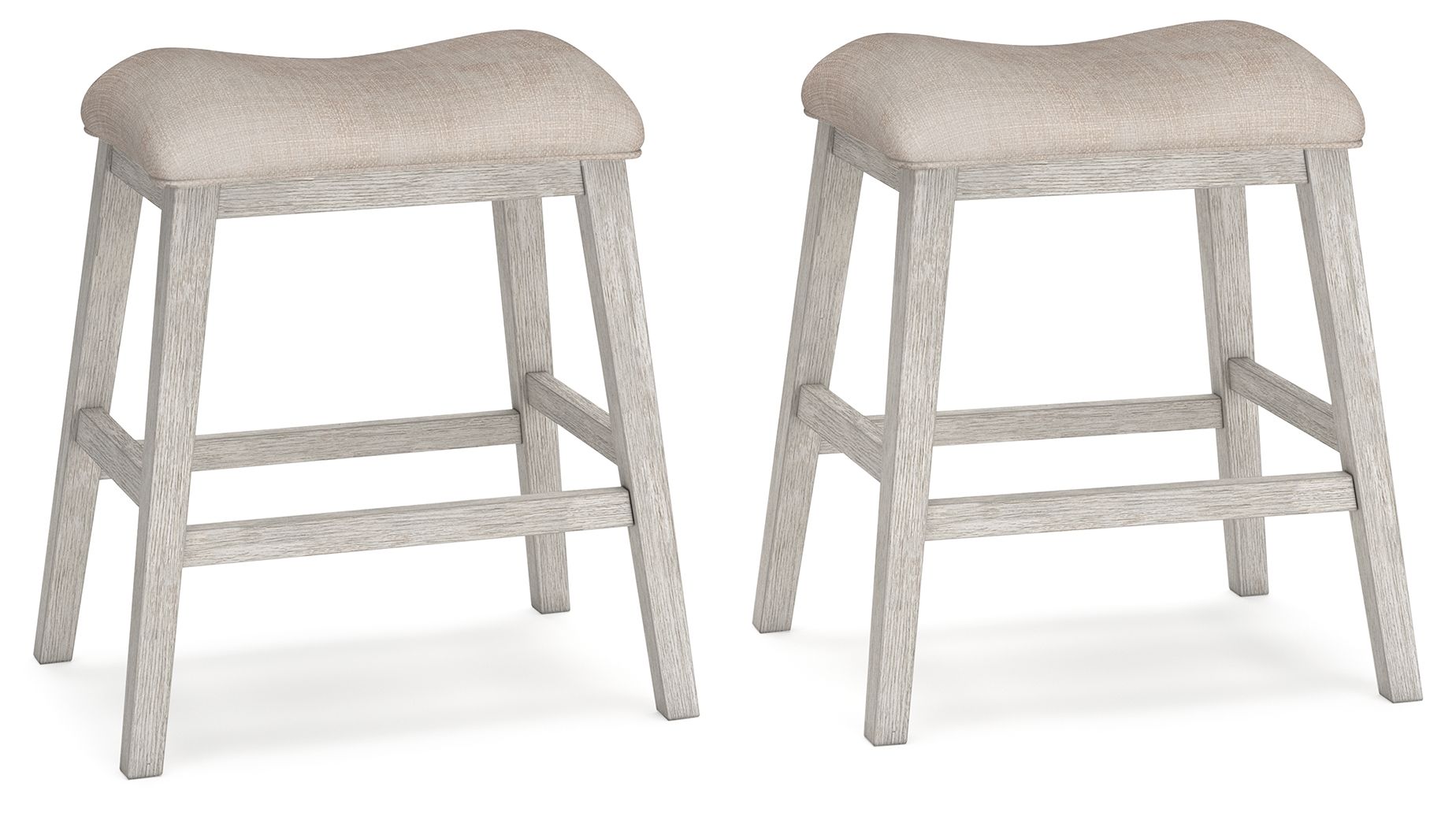 Skempton - Tabouret rembourré (Lot de 2) - Blanc