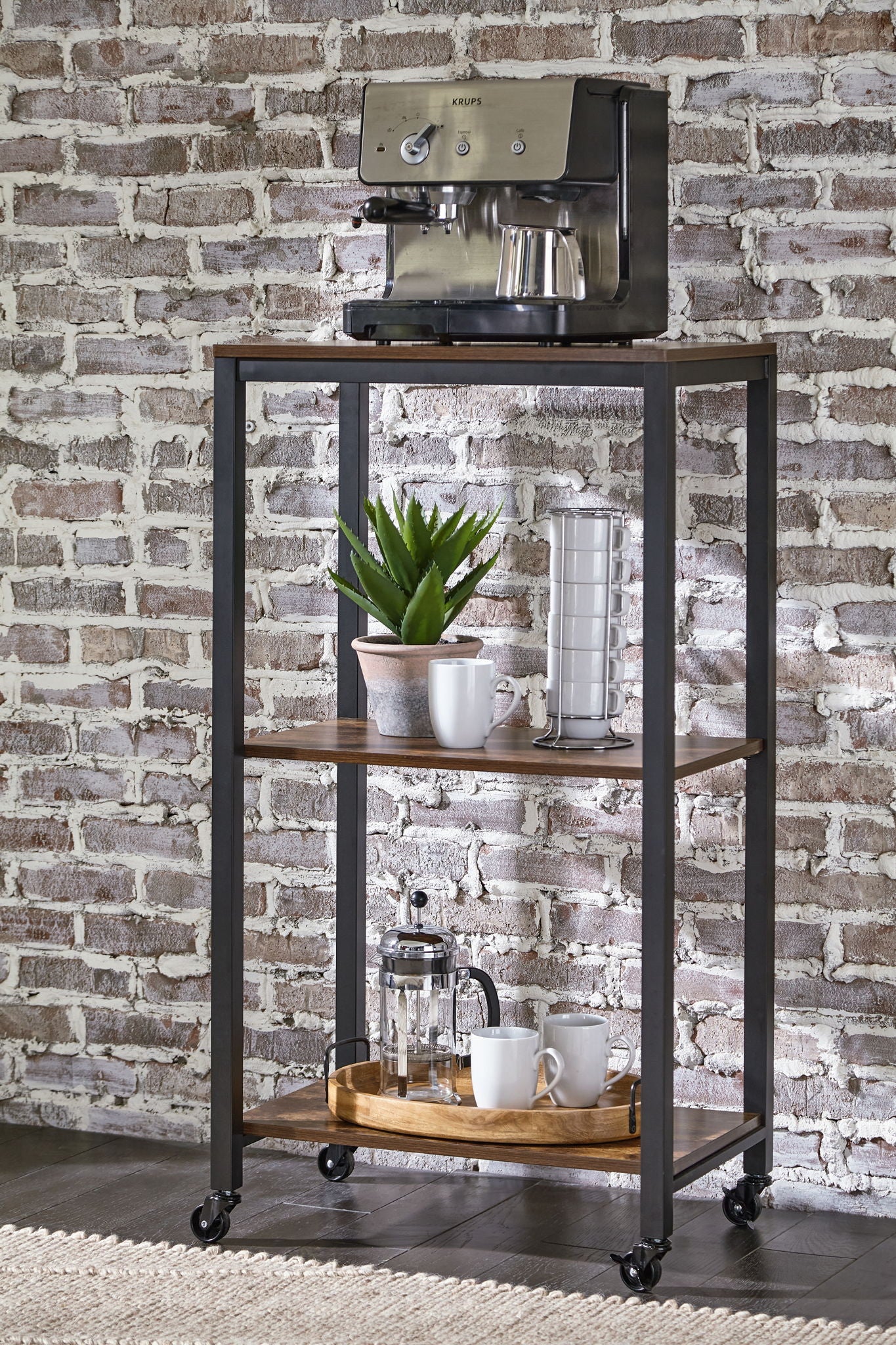 Bevinfield - Chariot de bar - Marron/Noir