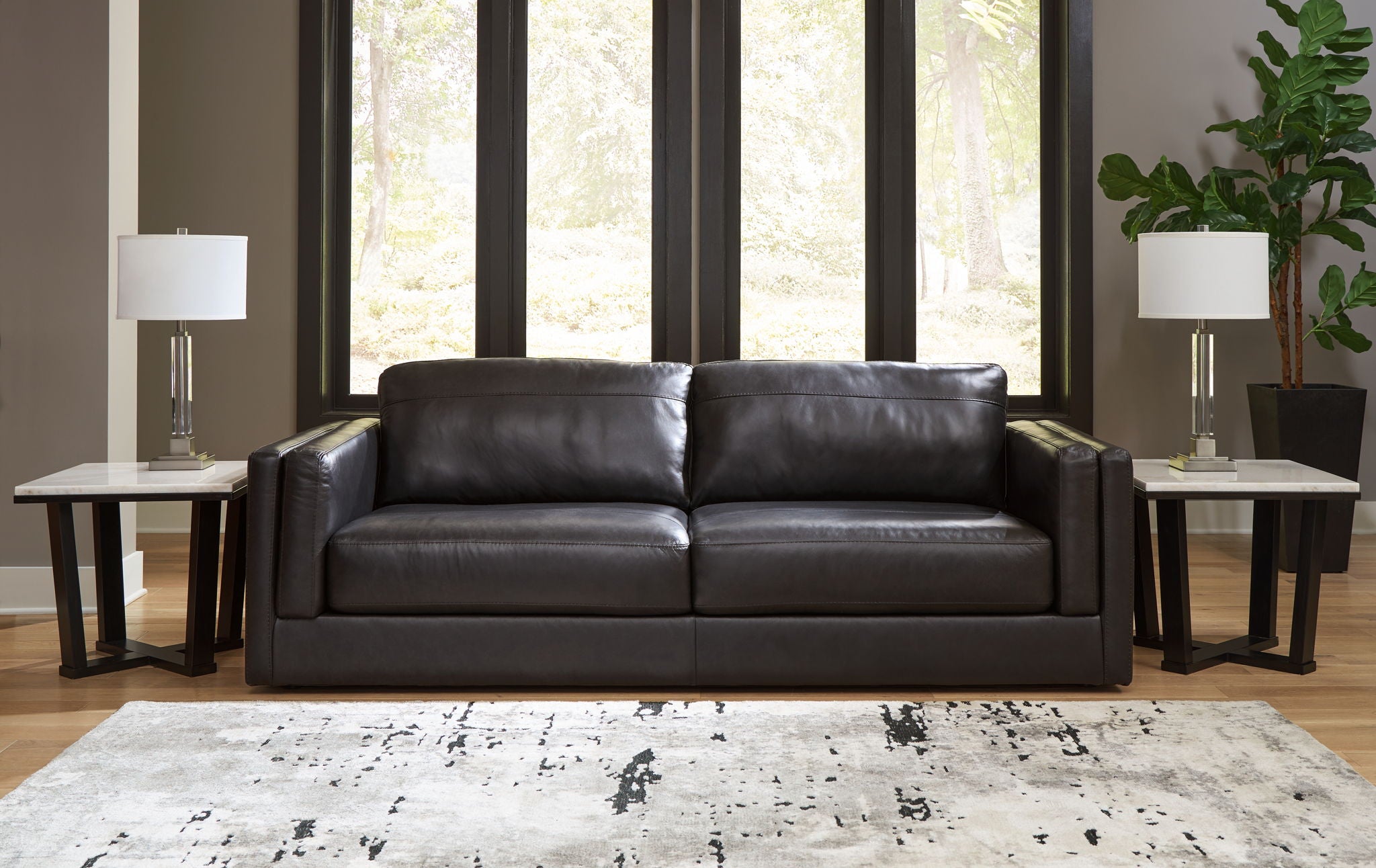 Amiata - Canapé - Cuir assorti - Onyx