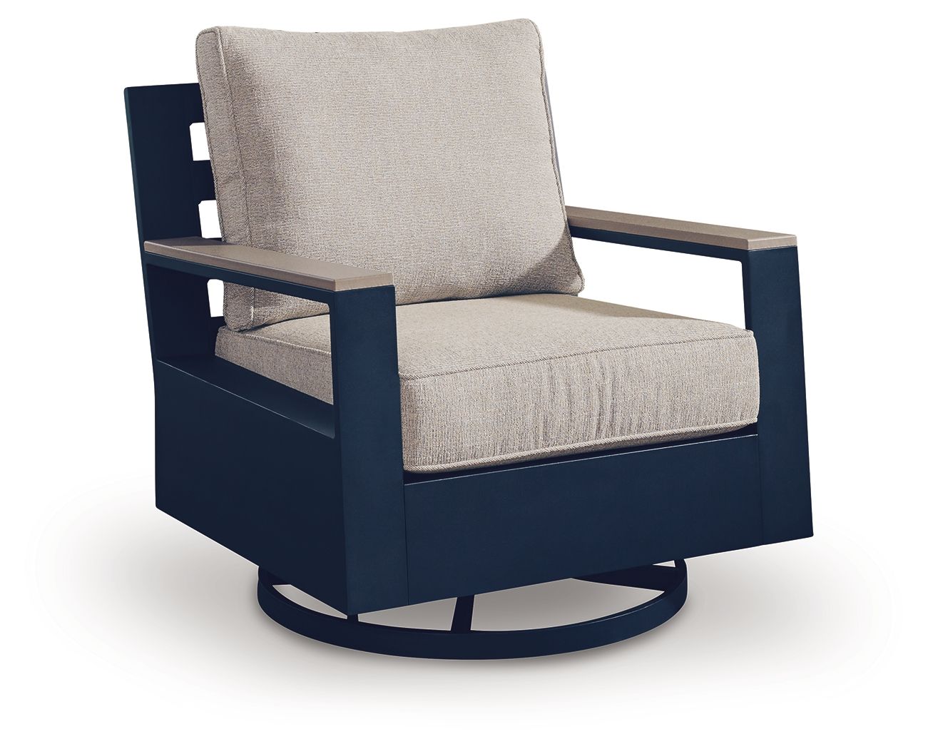 East Beach - Fauteuil planeur pivotant avec coussin - Bleu