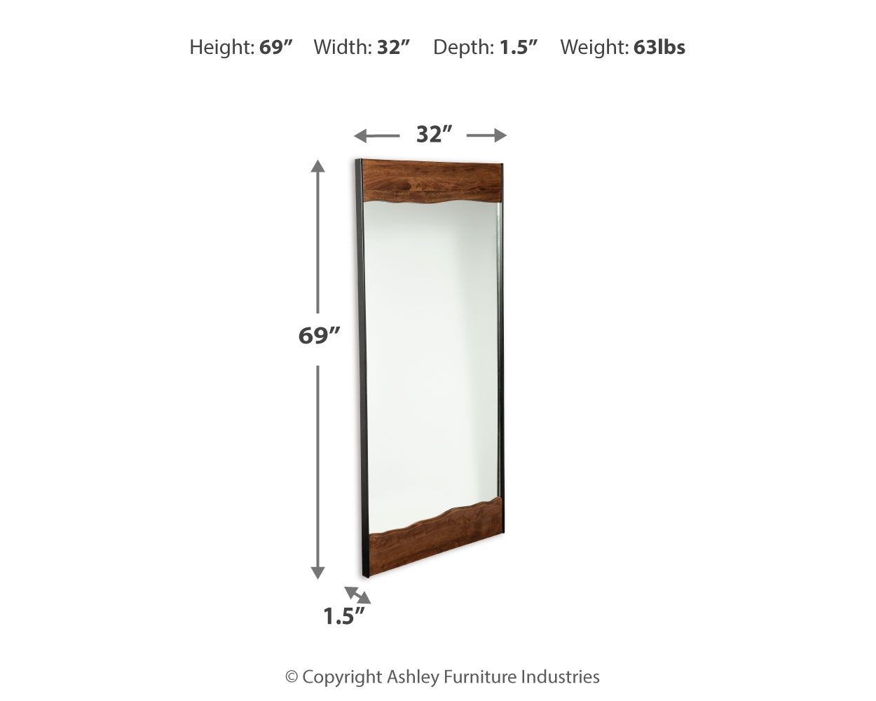 Panchali - Miroir sur pied - Marron / Noir