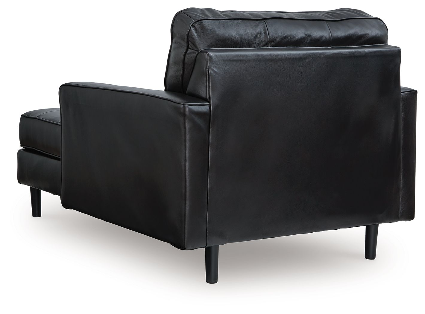 Bryceview - Chaise longue - Cuir véritable et synthétique - Onyx