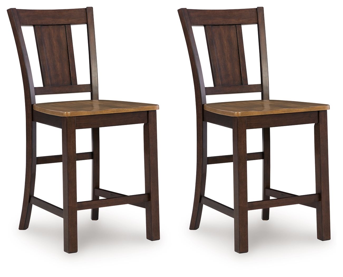 Rylandeen - Tabouret de bar (lot de 2) - Marron clair / Marron foncé