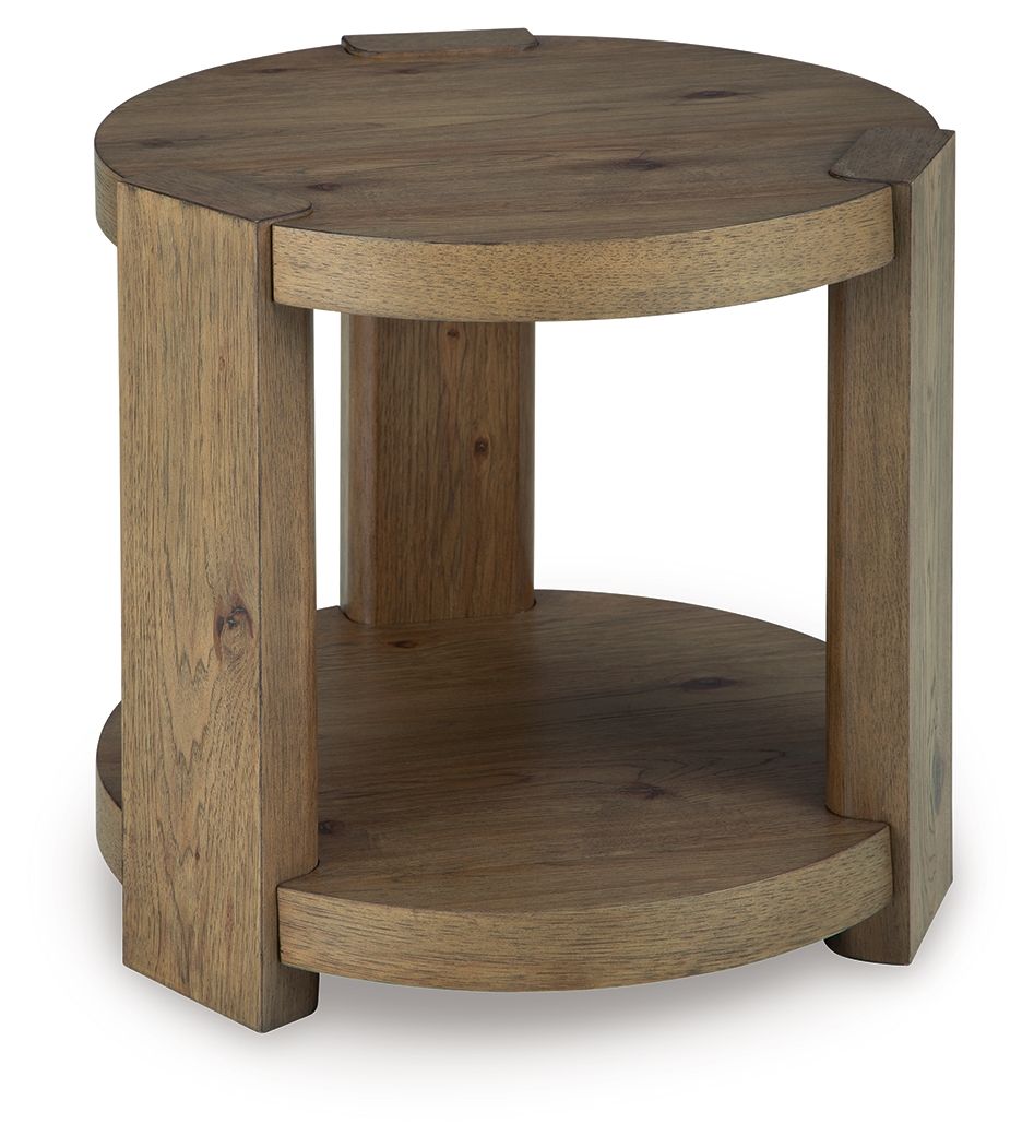 Flangren - Table d'appoint ronde - Marron clair
