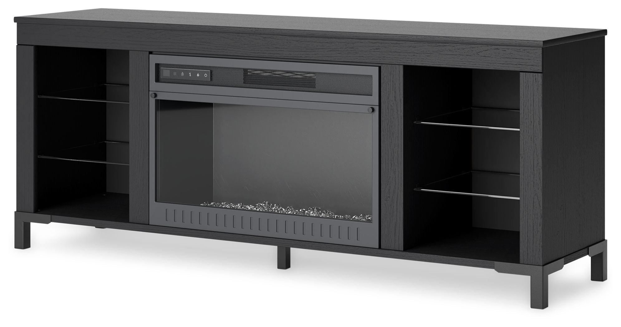 Cayberry - Meuble TV avec cheminée - Noir
