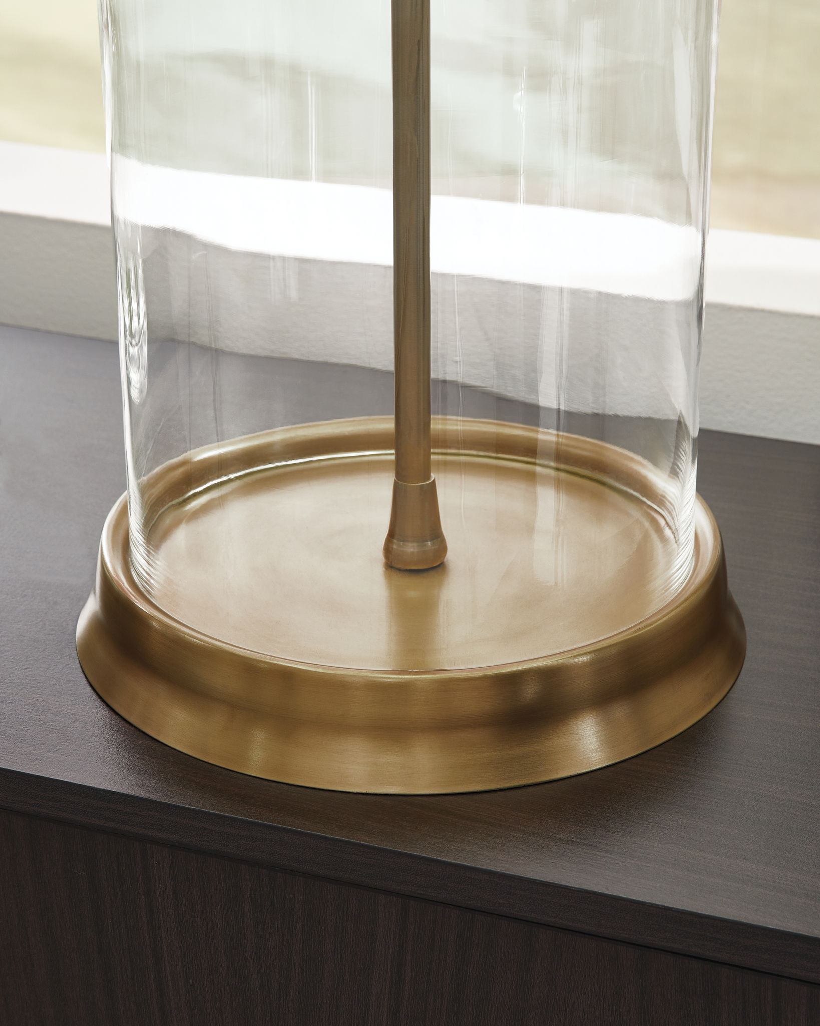 Gizeh - Lampe de table en verre - Transparent / Finition dorée