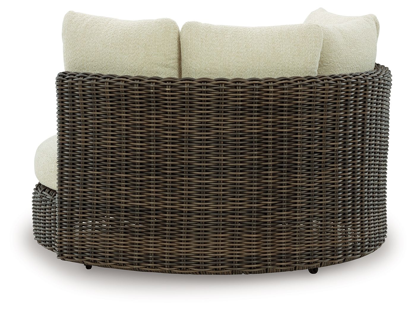 Kimora - Fauteuil pivotant avec coussin - Beige / Marron foncé