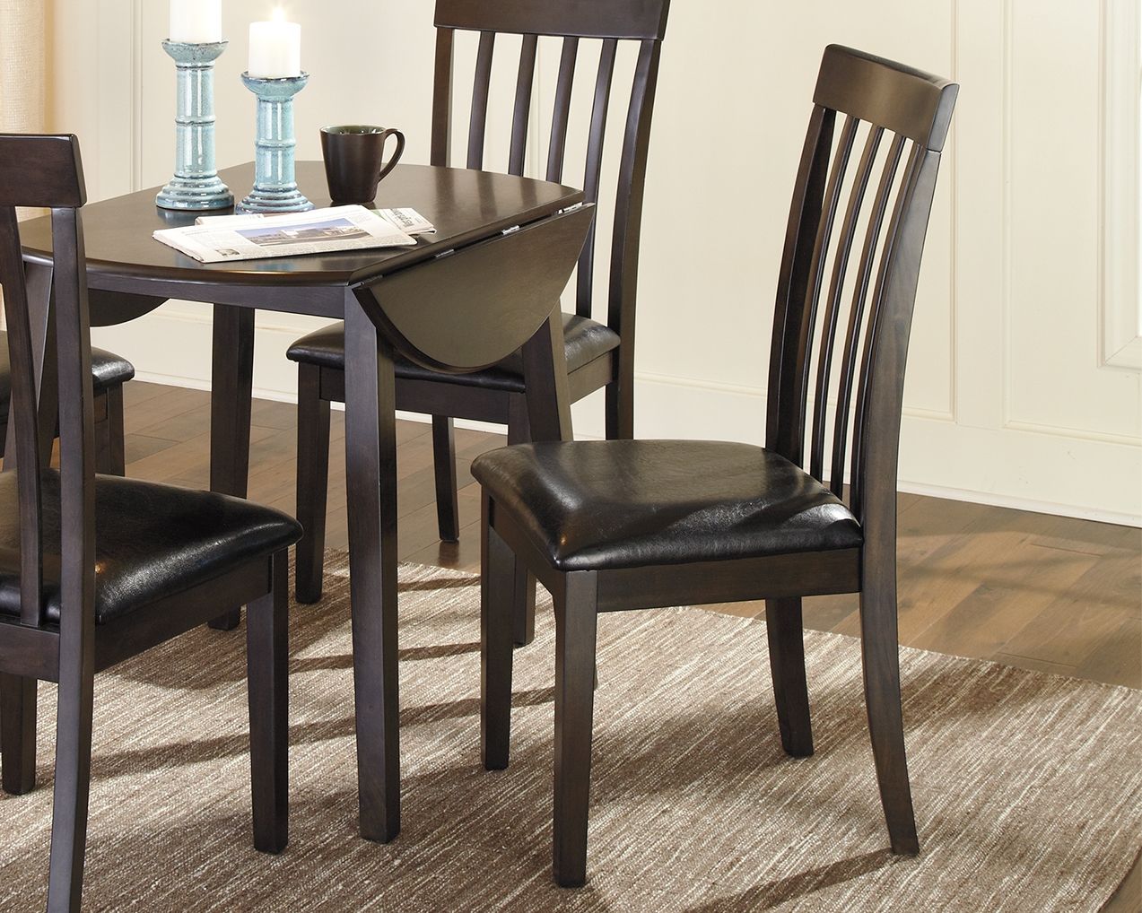 Hammis - Chaise de salle à manger capitonnée (Lot de 2) - Marron foncé