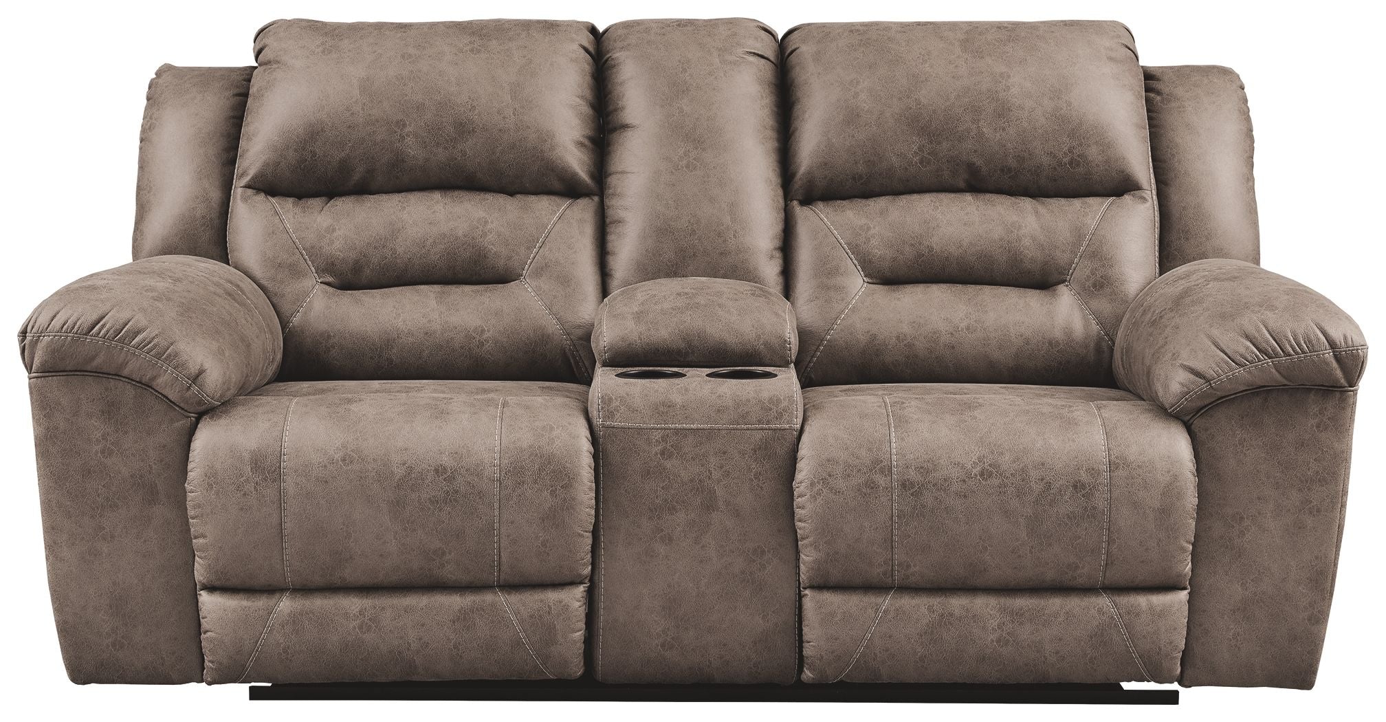 Stoneland - Causeuse Inclinable Électrique Double Avec Console - Similicuir - Fossil