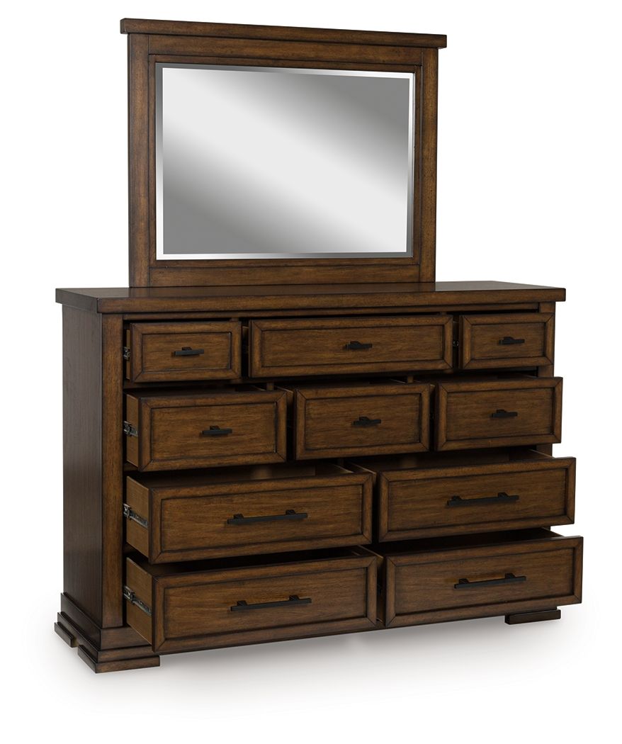 Taffenbrook - Commode et miroir - Brun moyen