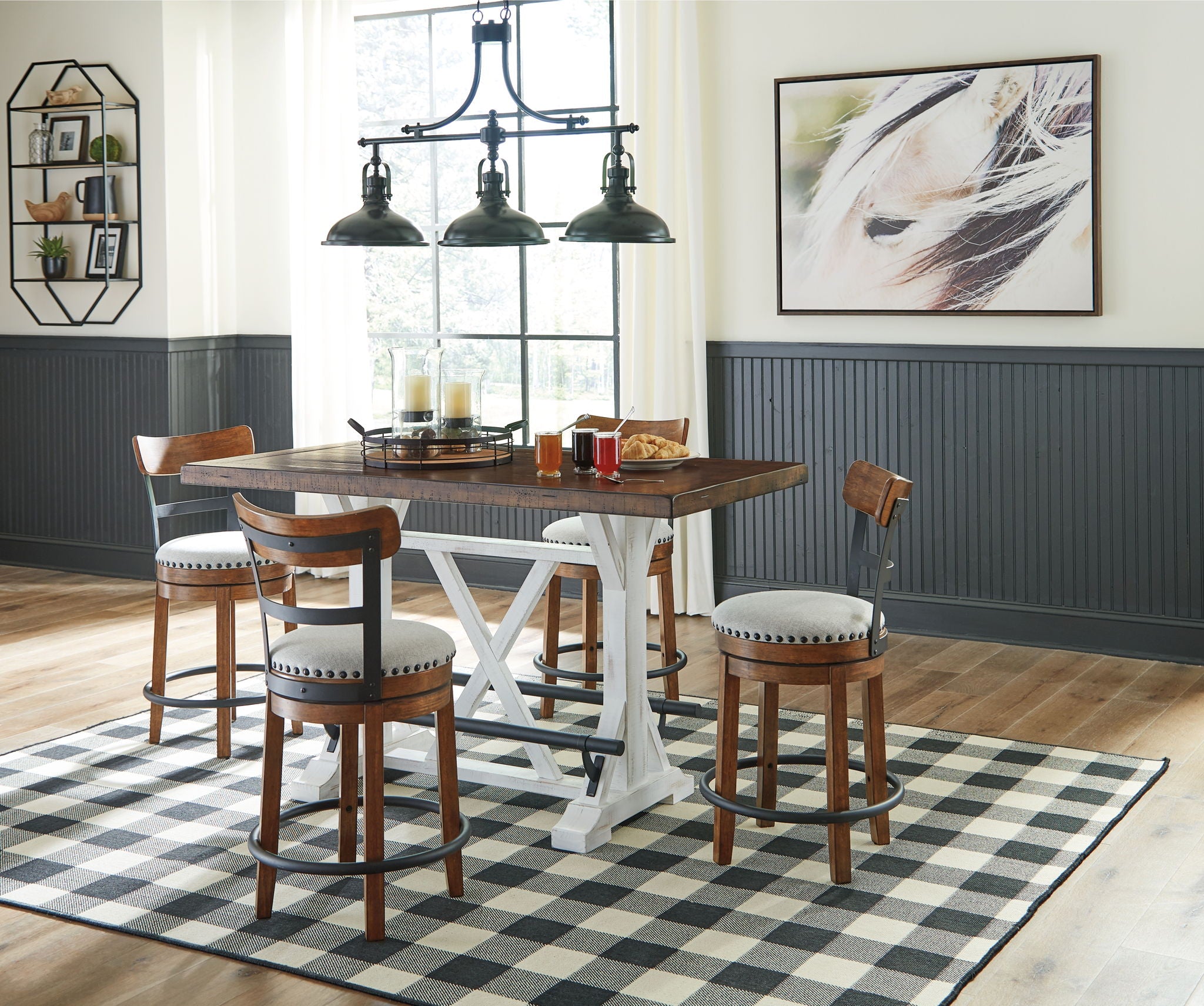 Valebeck - Ensemble table hauteur comptoir