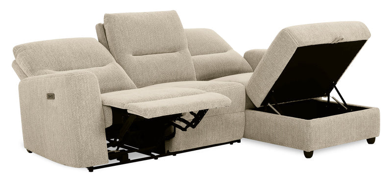 2-Piece Right-Facing Chenille Fabric Power Reclining Sectional with Storage Chaise