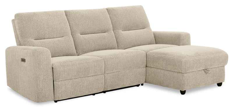 2-Piece Right-Facing Chenille Fabric Power Reclining Sectional with Storage Chaise