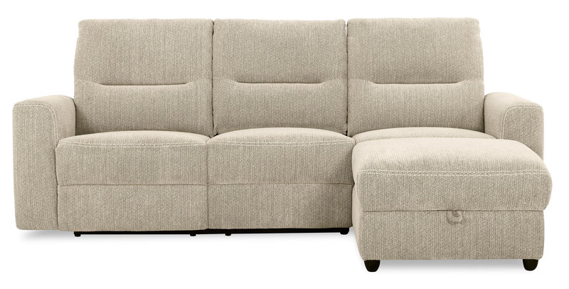 2-Piece Right-Facing Chenille Fabric Power Reclining Sectional with Storage Chaise