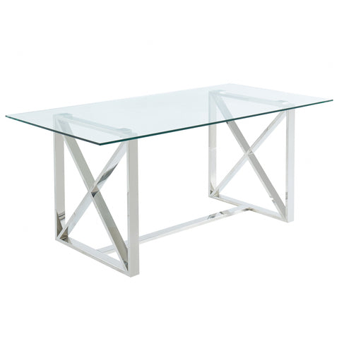 Lorenzo/Marlo 5Pc Dining Set Chrome Table/Black Chair