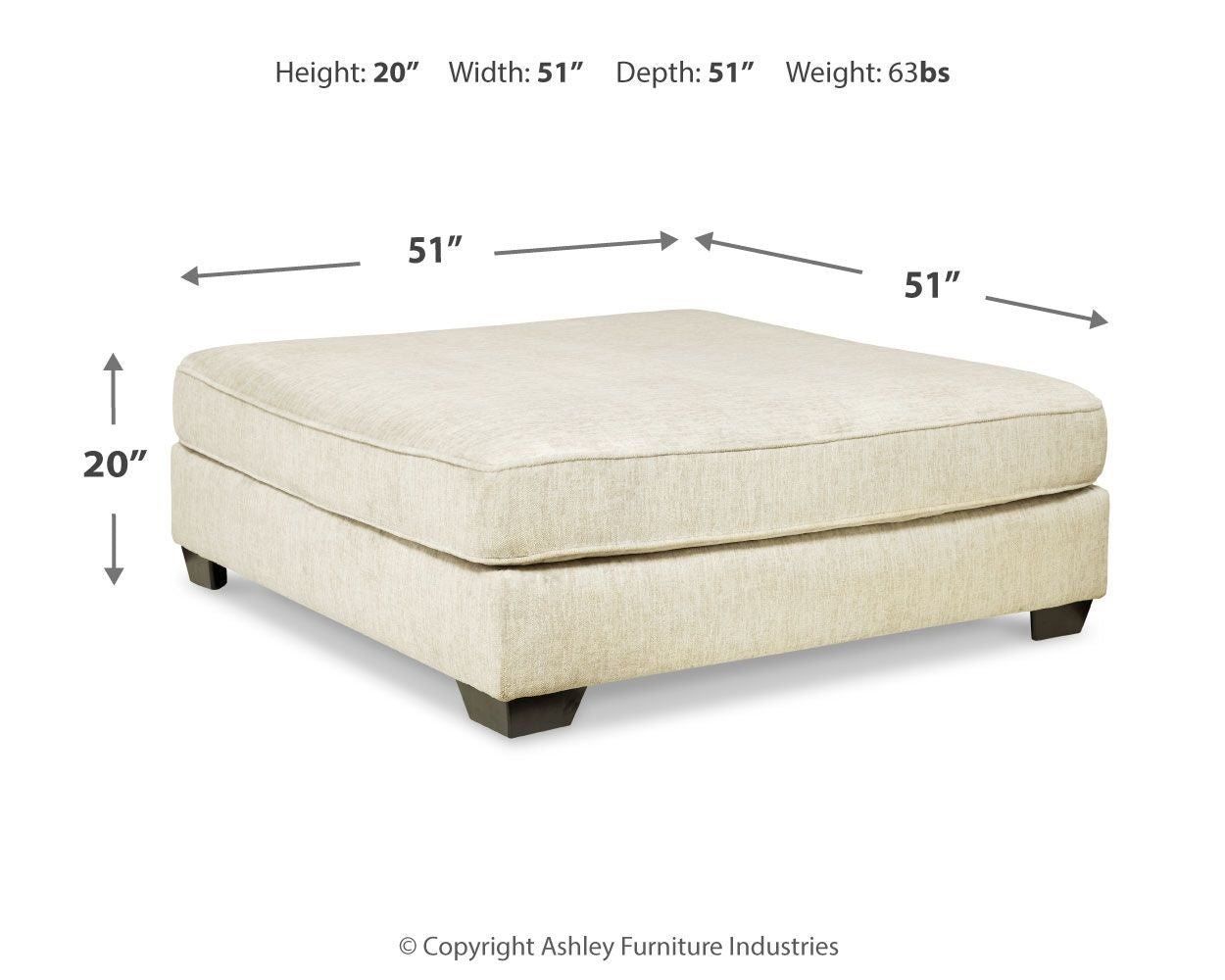 Rawcliffe - Grand Pouf d'appoint - Parchemin