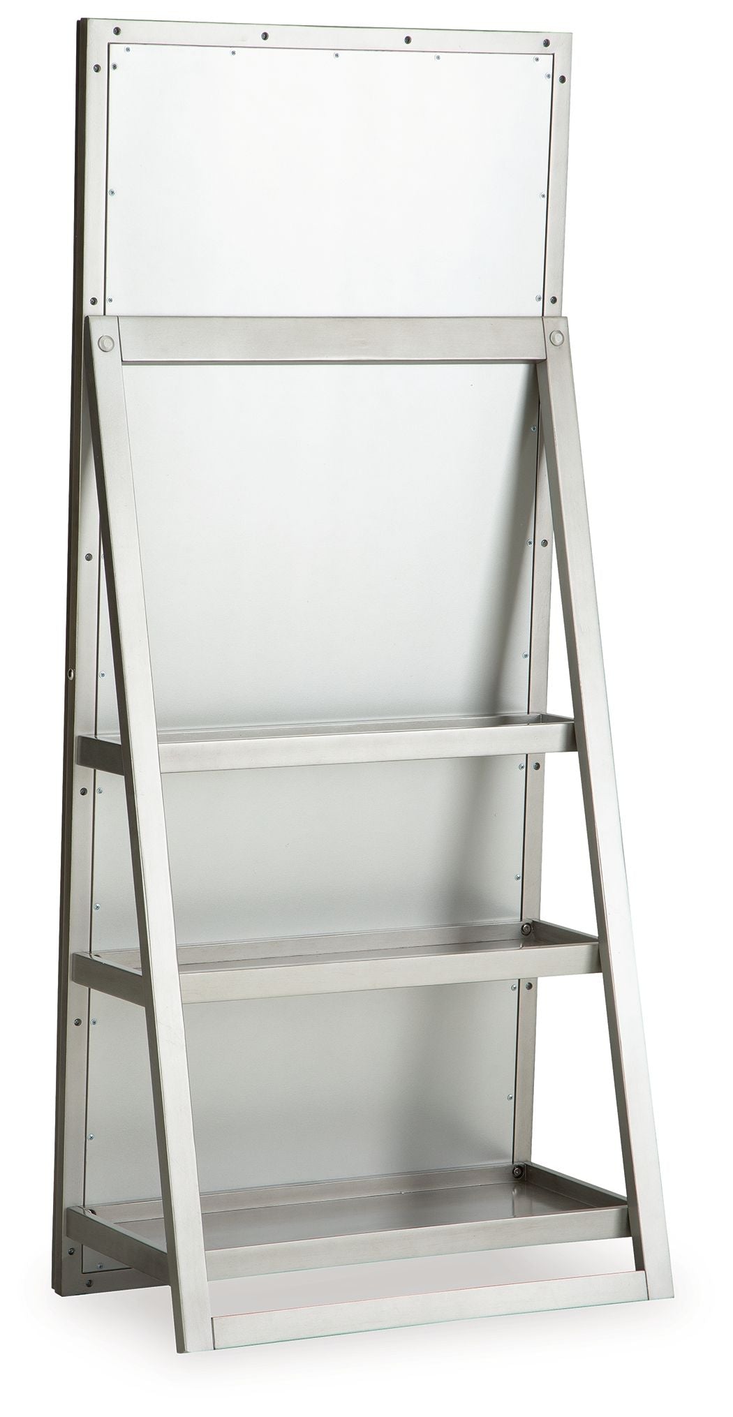 Evesen - Miroir sur pied avec rangement - Couleur champagne