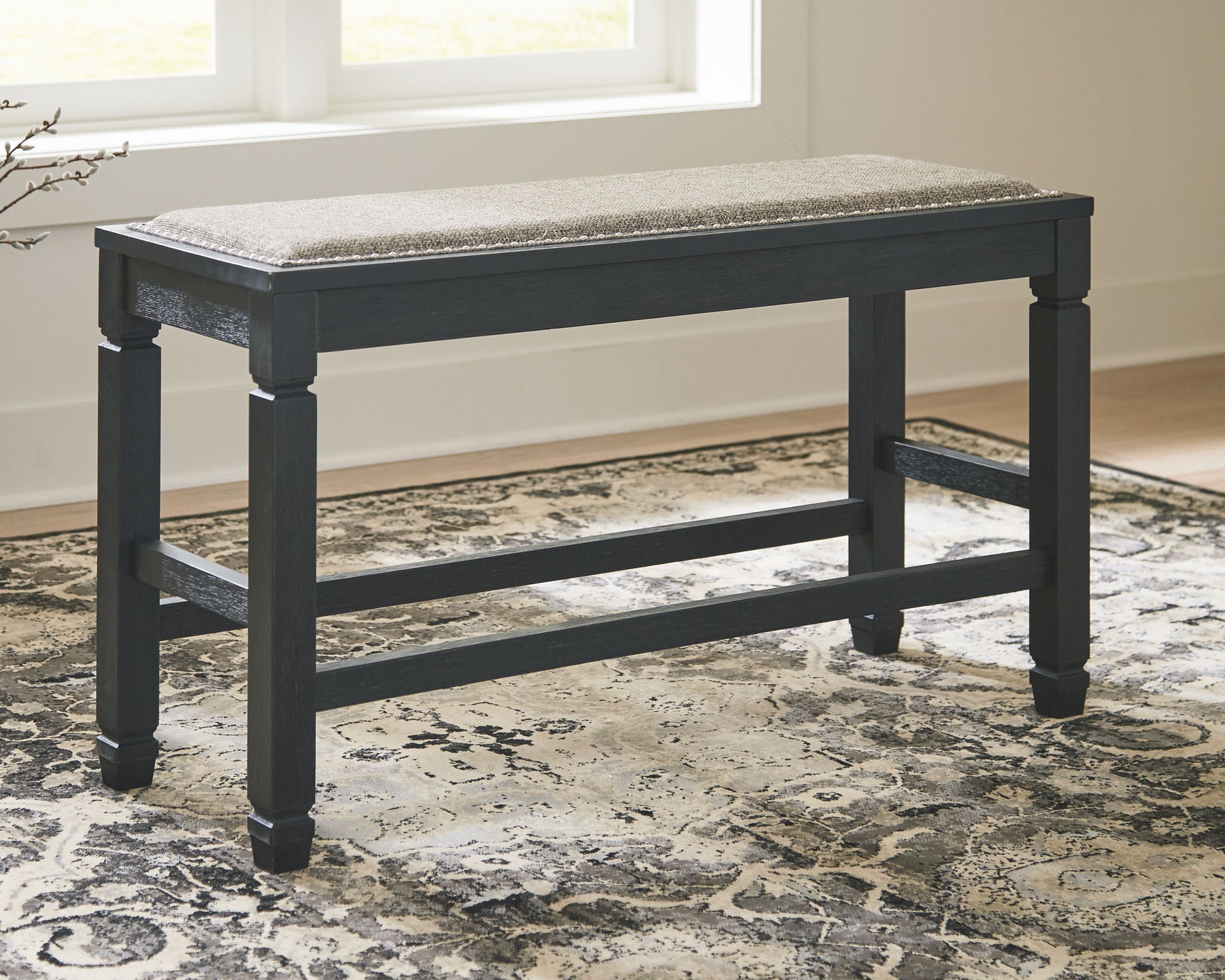 Tyler Creek - Banc rembourré pour comptoir double - Noir antique