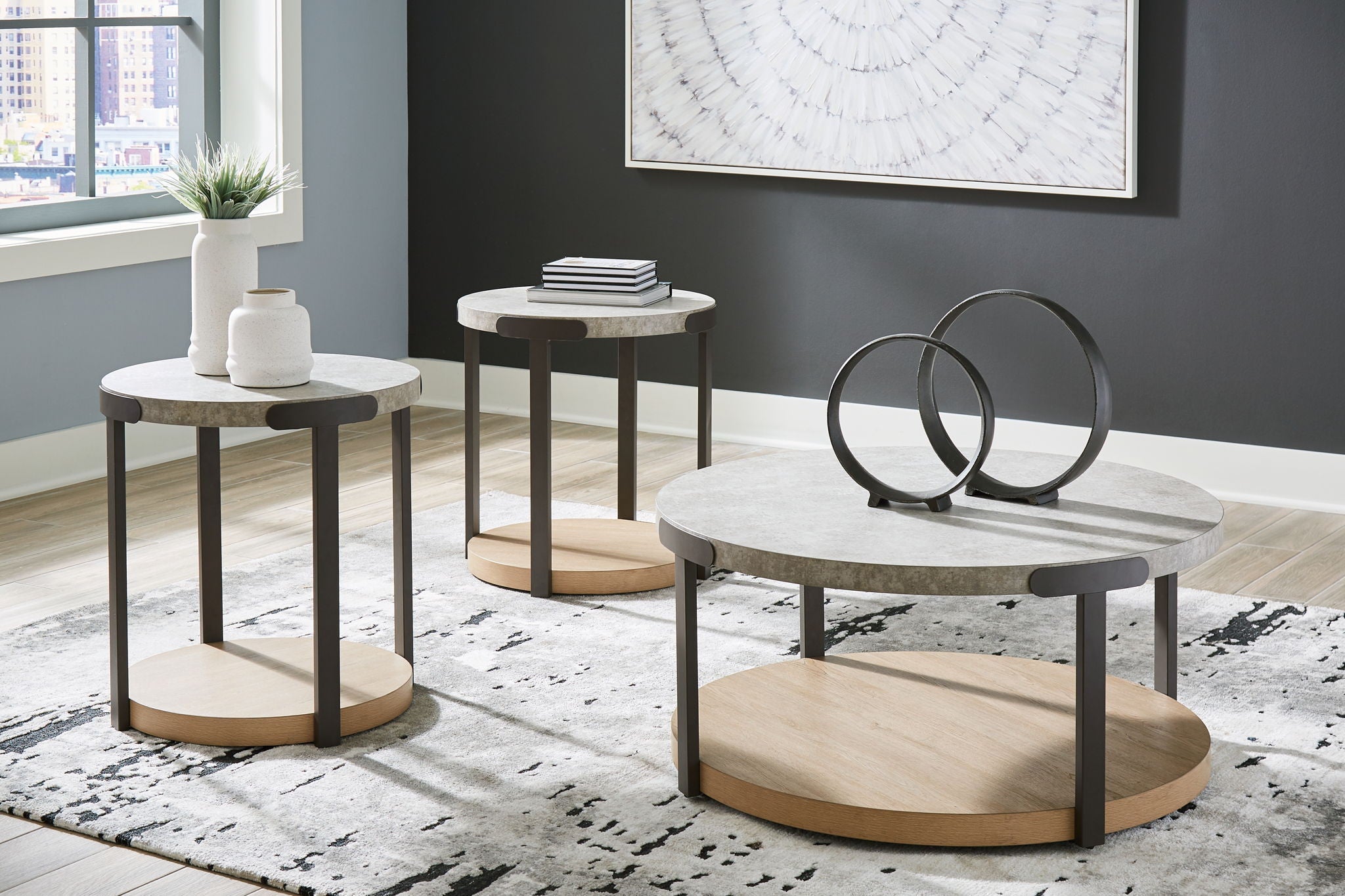 Darthurst - Tables d'appoint gigognes (lot de 3) - Marron clair