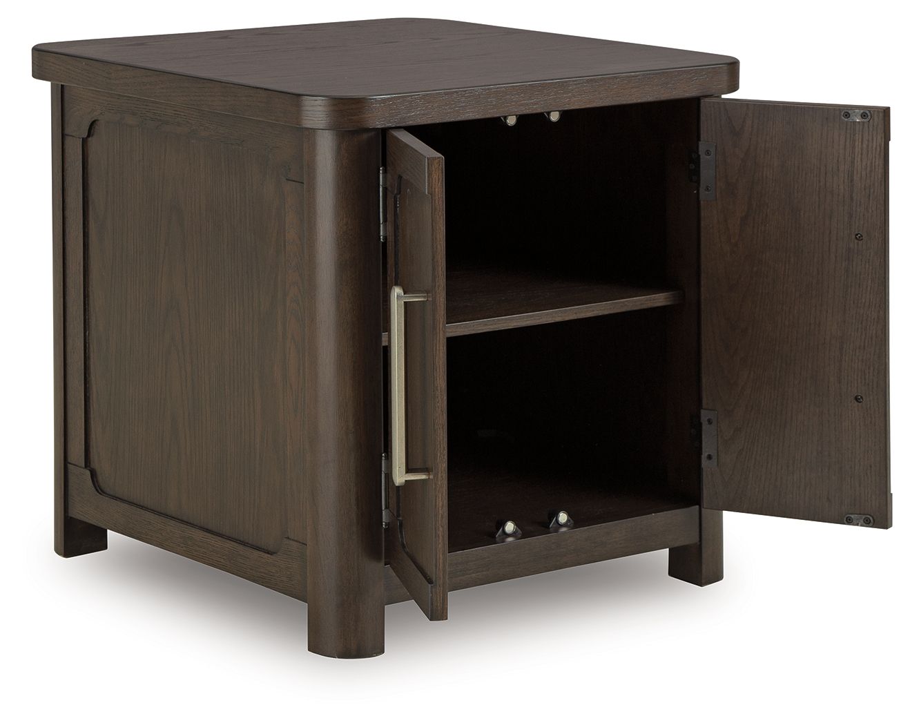 Breckington - Table d'appoint rectangulaire 2 portes - Brun foncé