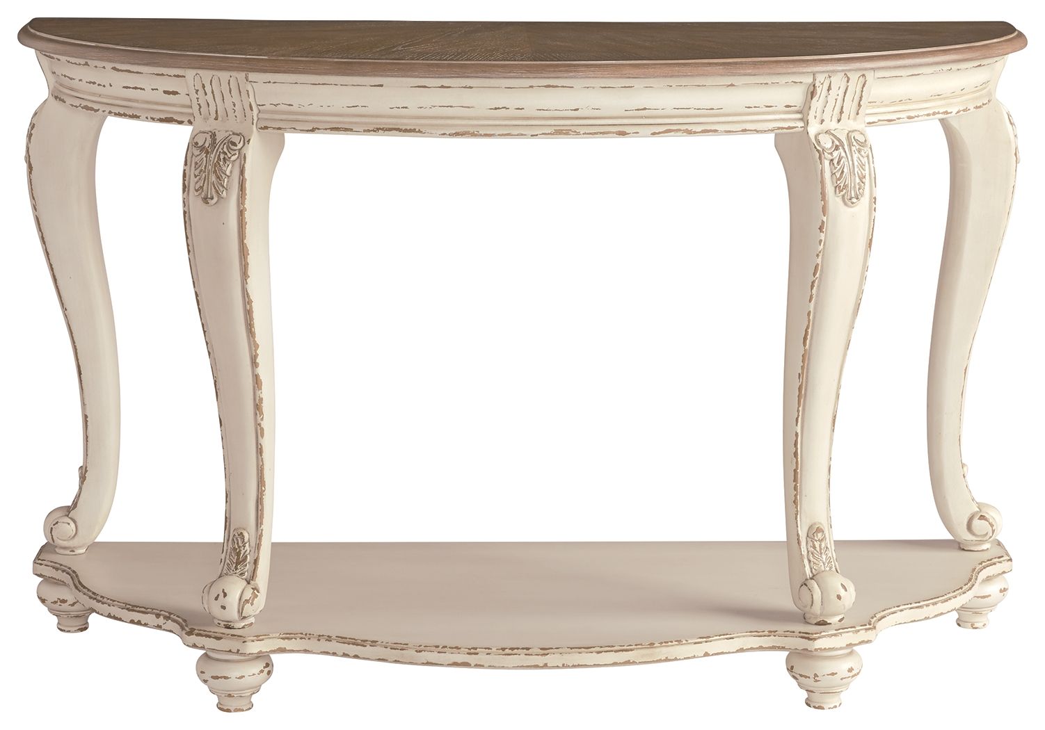 Realyn - Table console - Blanc / Brun