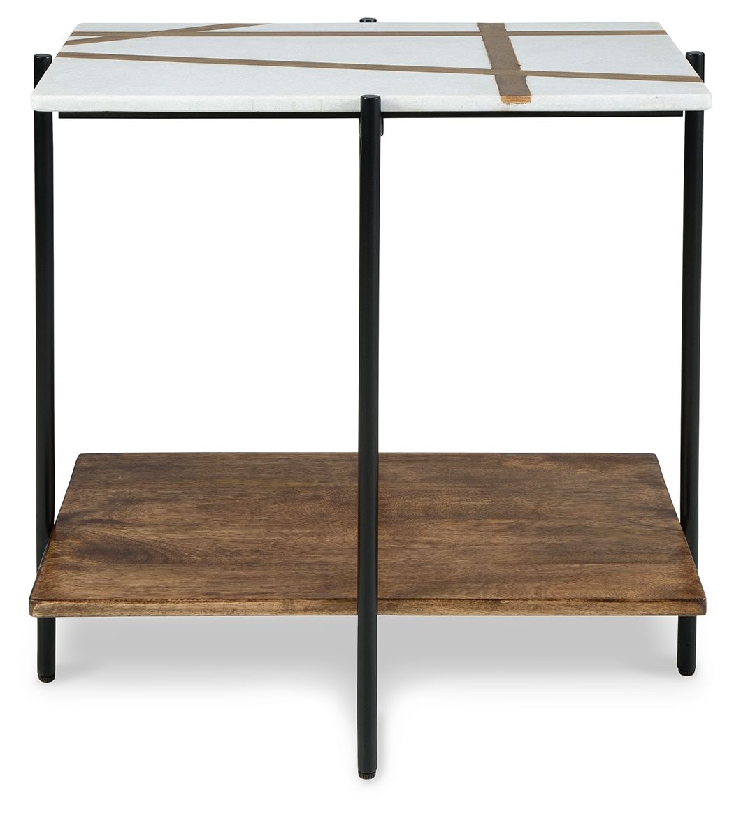 Braxmore - Table d'appoint - Blanc / Marron clair