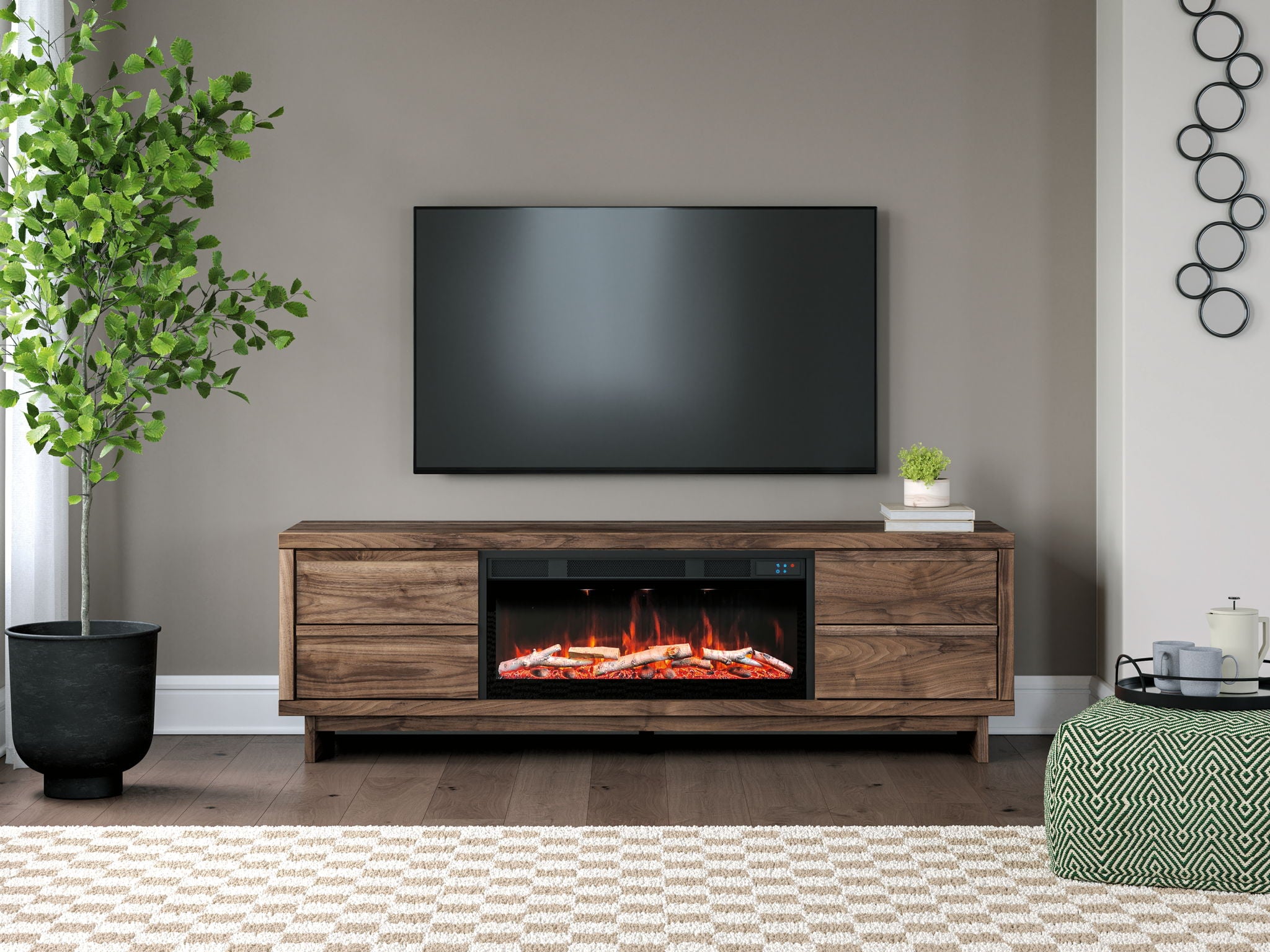 Zadilyn - Meuble TV avec option foyer