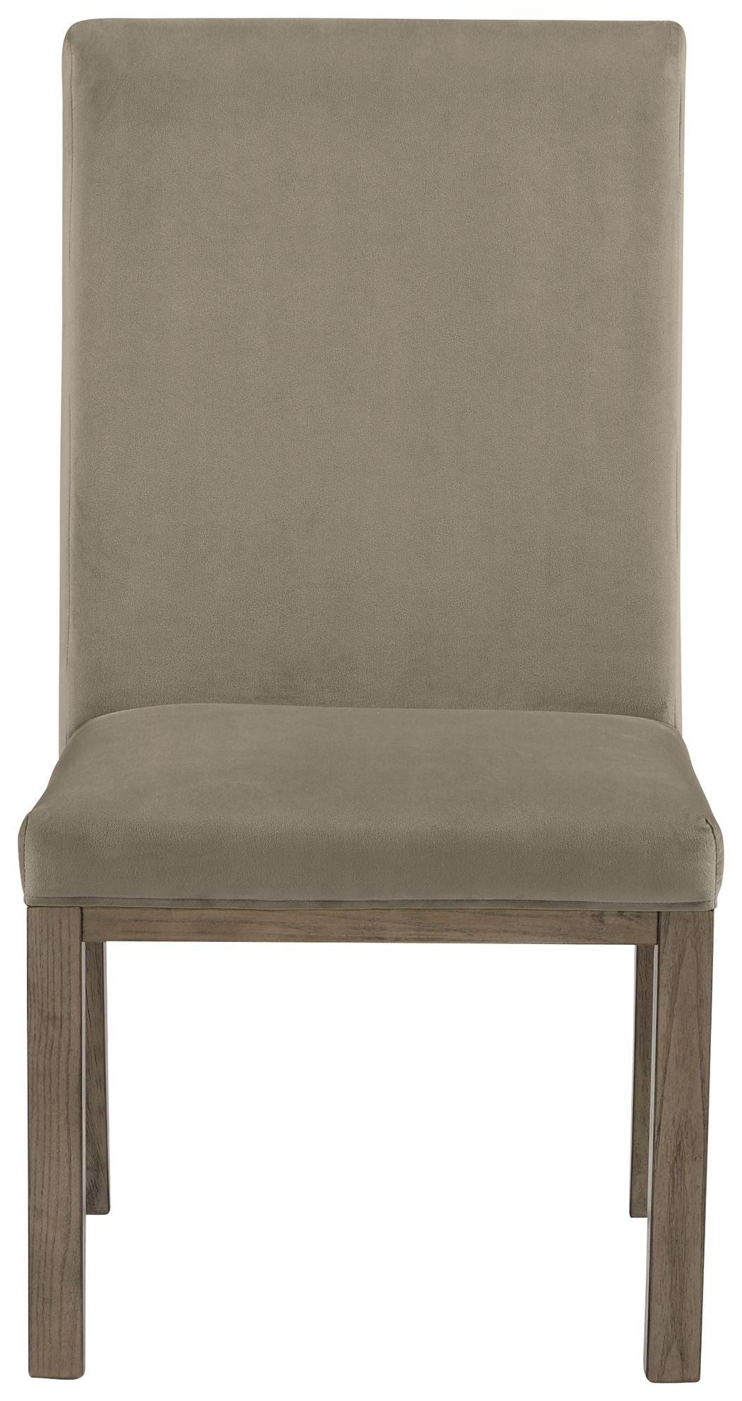 Chrestner - Chaise de salle à manger rembourrée (lot de 2) - Gris / Marron