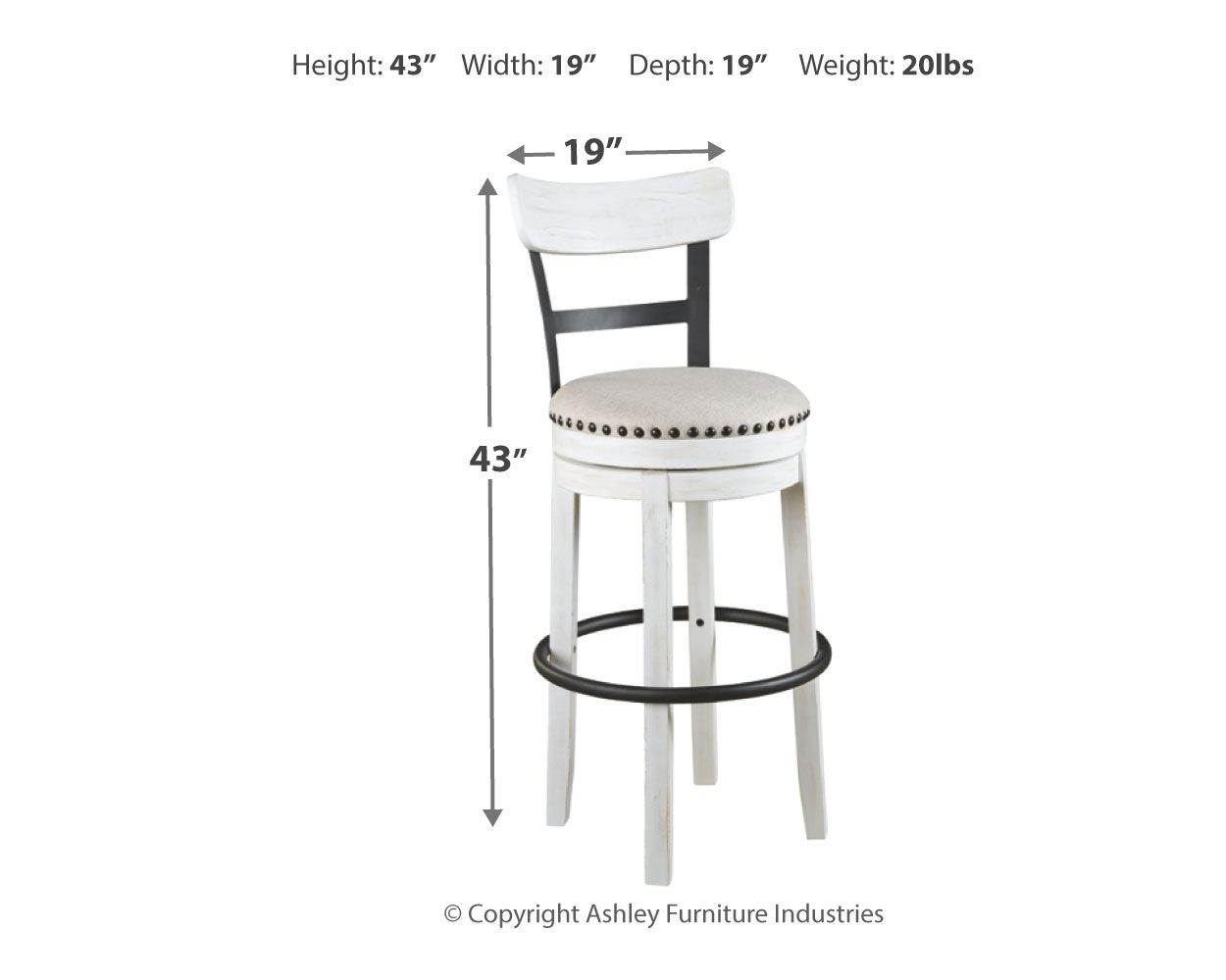 Valebeck - Tabouret de bar haut pivotant rembourré