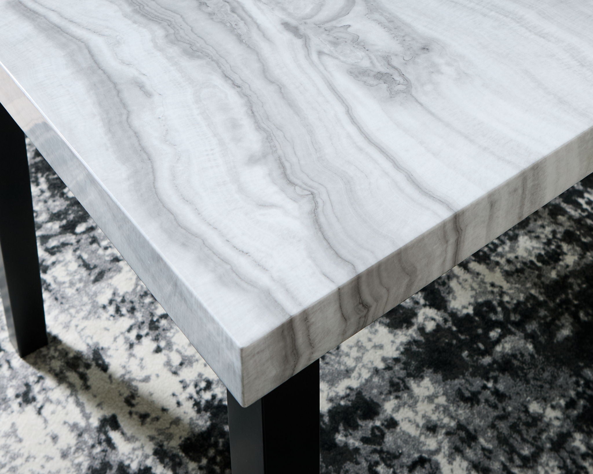 Mervannie - Square Dining Room Counter Table - Gray / Black