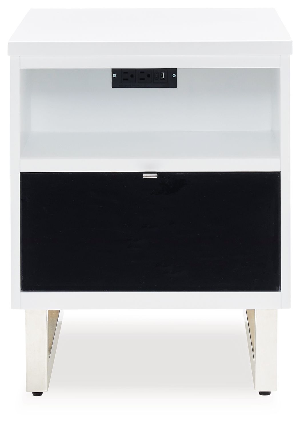 Gardoni - Table d'appoint avec chaise - Blanc / Noir