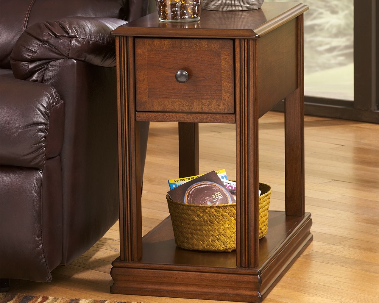 Breegin - Table d'appoint avec plateau amovible - Marron