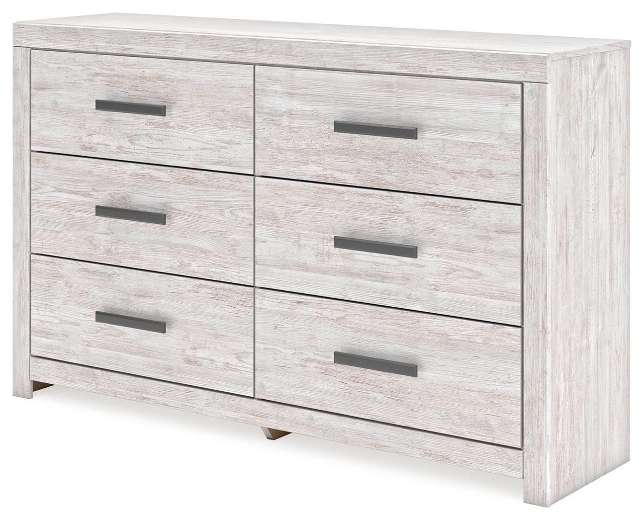 Cayboni - Commode à six tiroirs - Effet bois blanchi