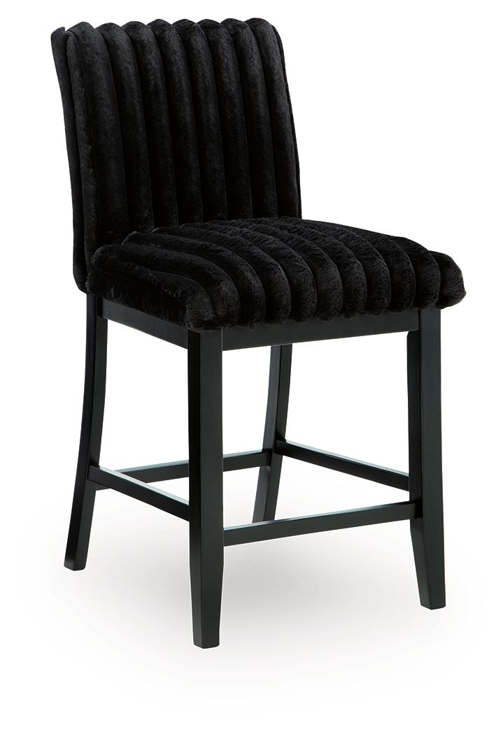 Mervannie - Tabouret de bar rembourré (Lot de 2) - Noir