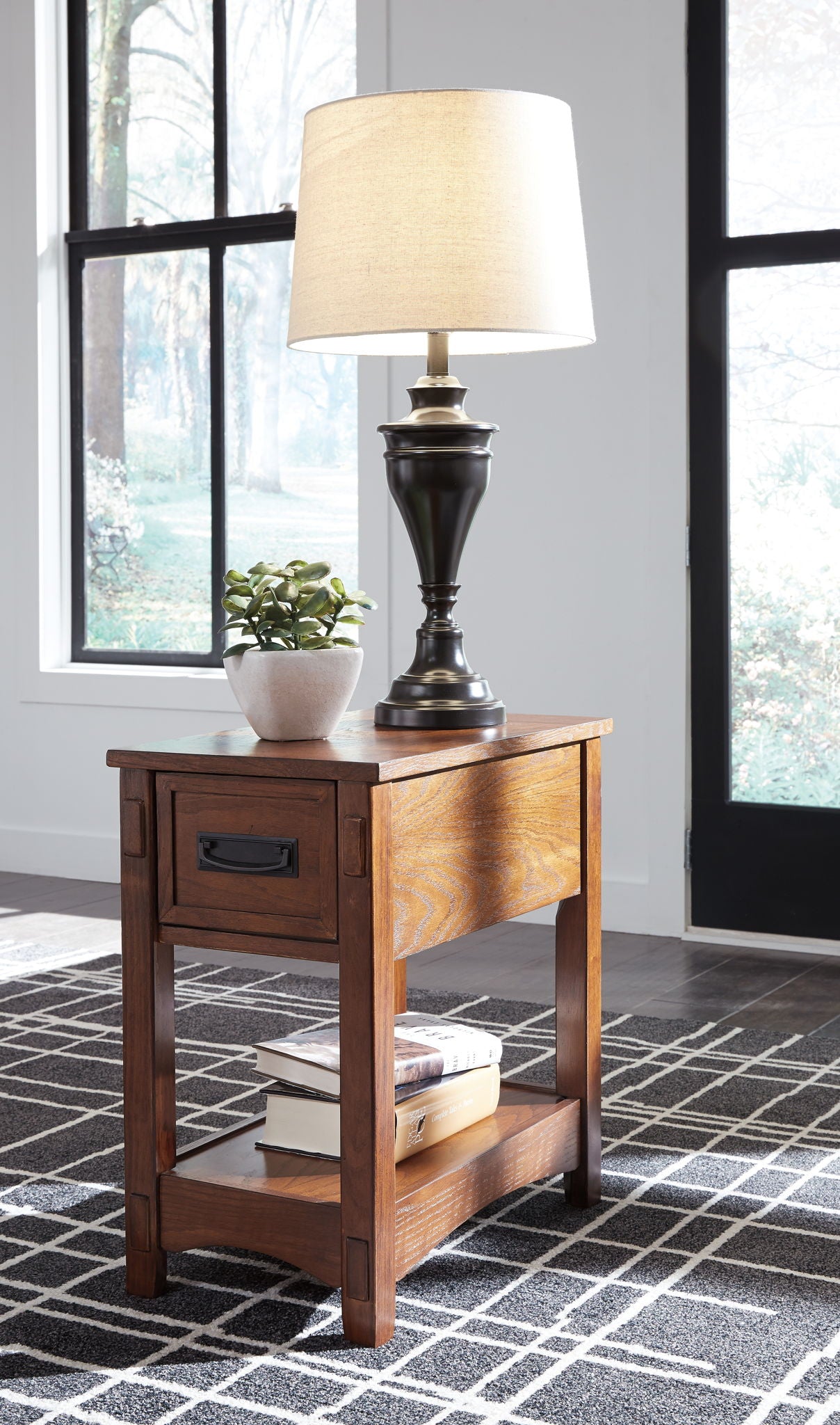 Breegin - Table d'appoint avec tiroir - Marron
