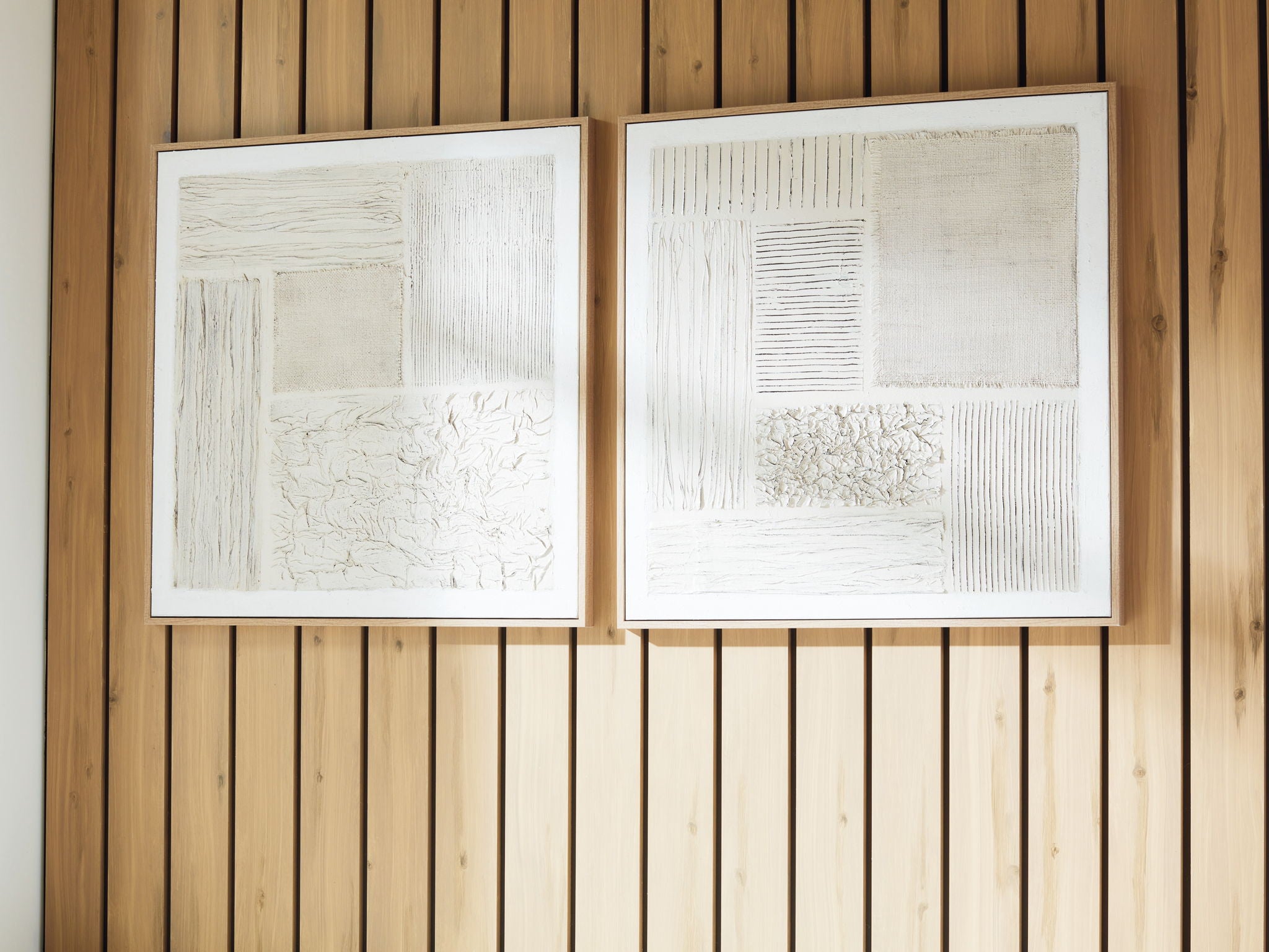 Andorfield - Lot de 2 Décorations Murales - Beige / Noir / Blanc
