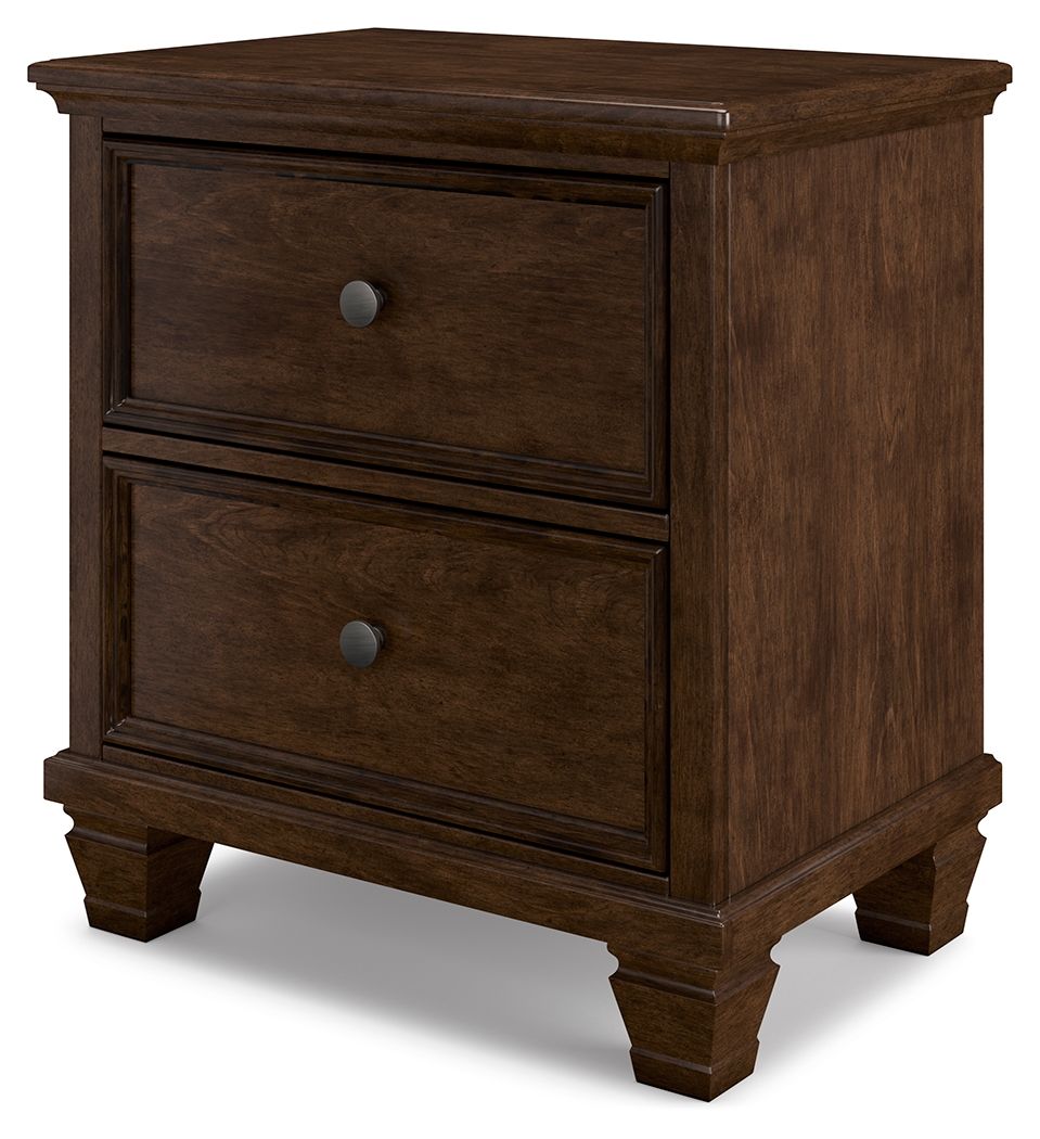 Danabrin - Table de chevet à deux tiroirs - Brun