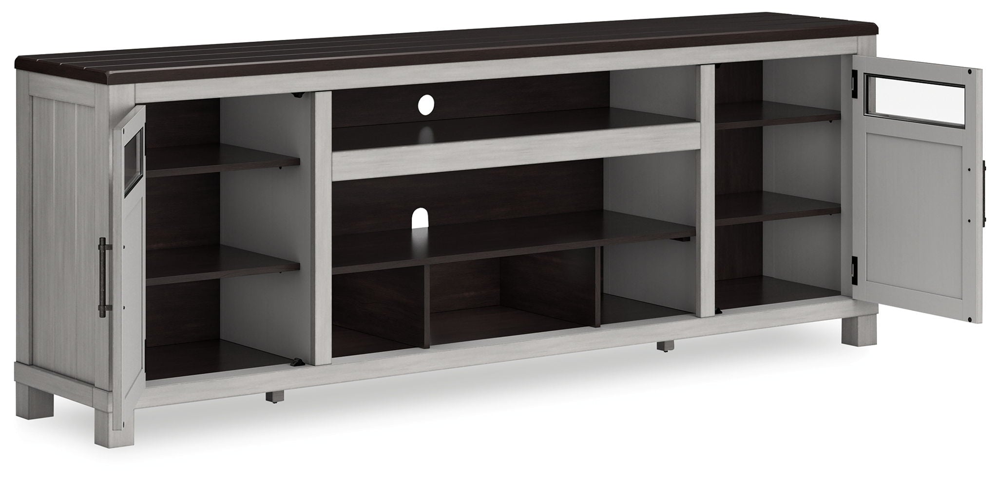 Meuble TV Darborn XL avec option foyer - Gris/Marron