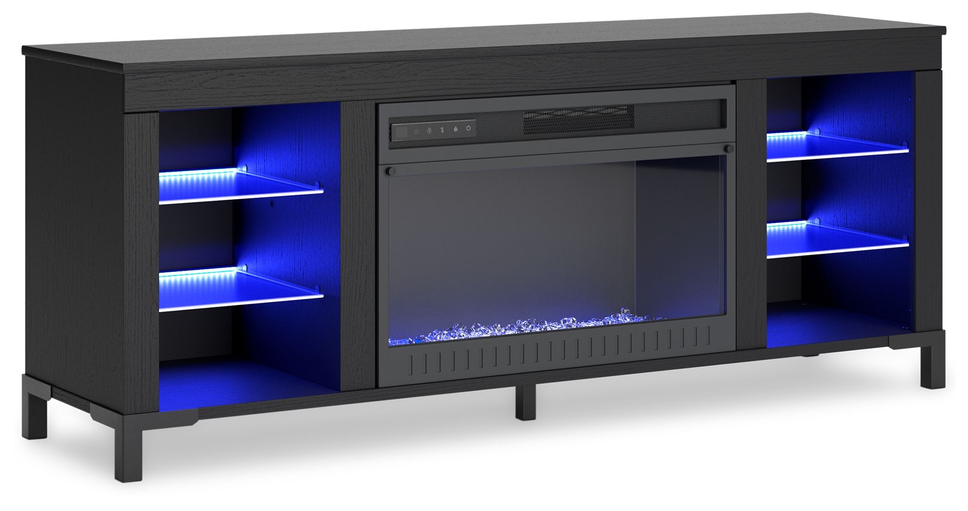 Cayberry - Meuble TV avec cheminée - Noir