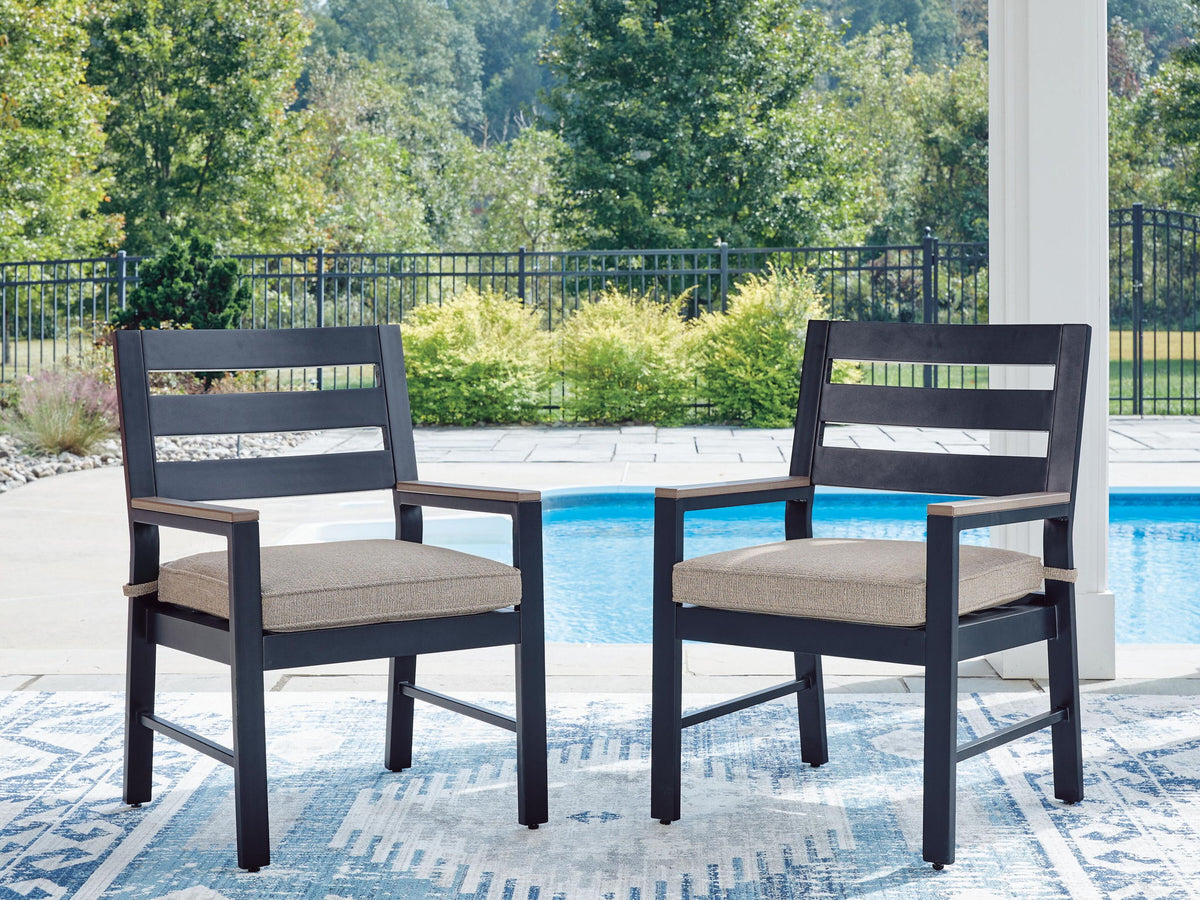 East Beach - Fauteuil avec coussin (Lot de 2) - Bleu