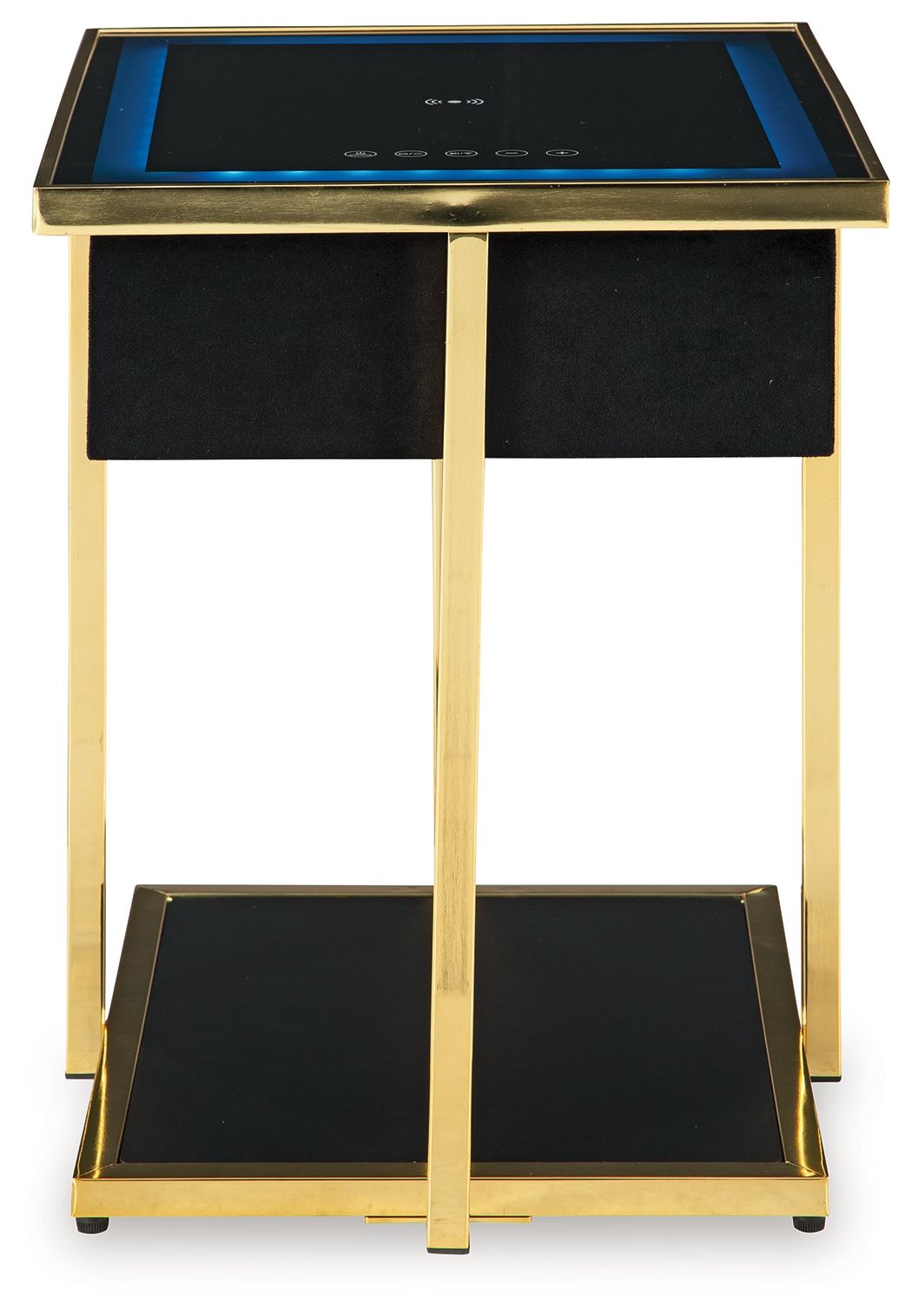 Table d'appoint Rexwell avec enceinte - Finition noire/dorée
