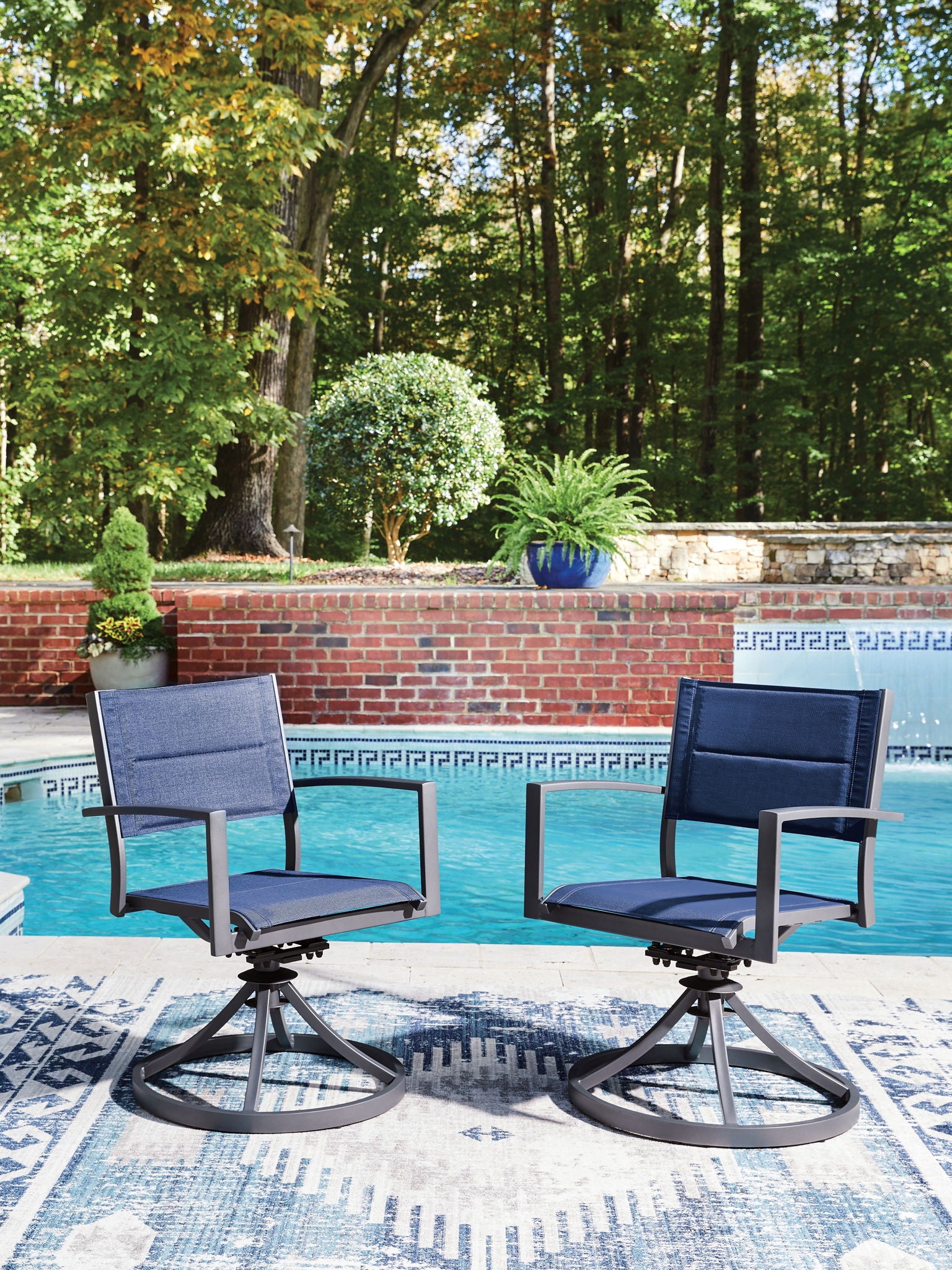 Rocky Creek - Chaise suspendue Sling (lot de 2) - Bleu / Gris